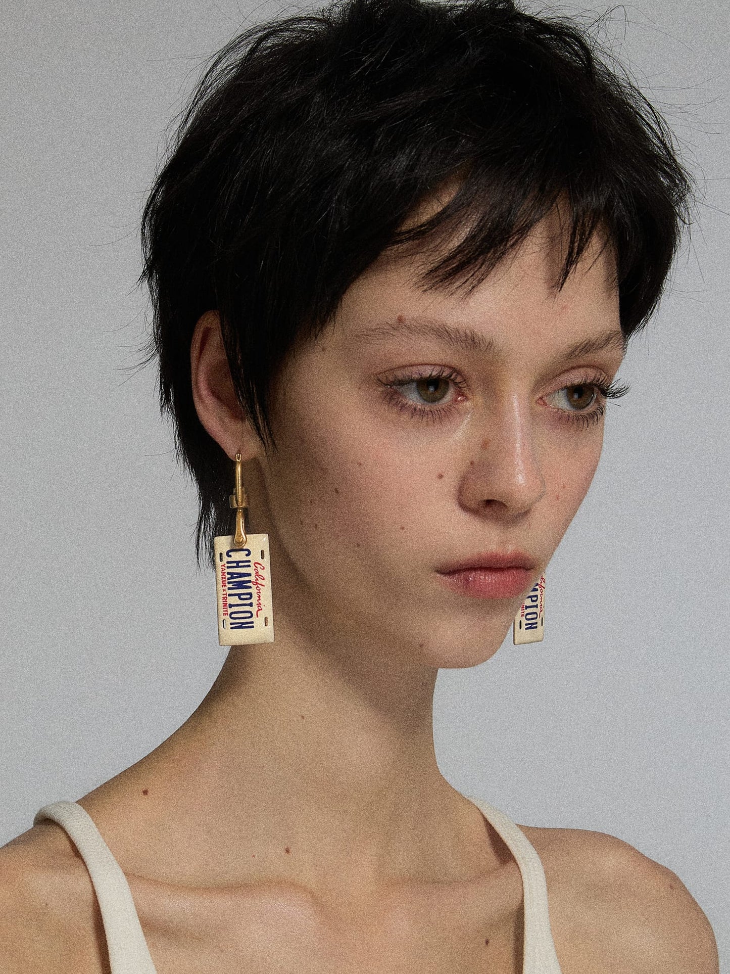 Vintage Motorcycle License Plate Earrings-TRINITE Studio-APOC STORE