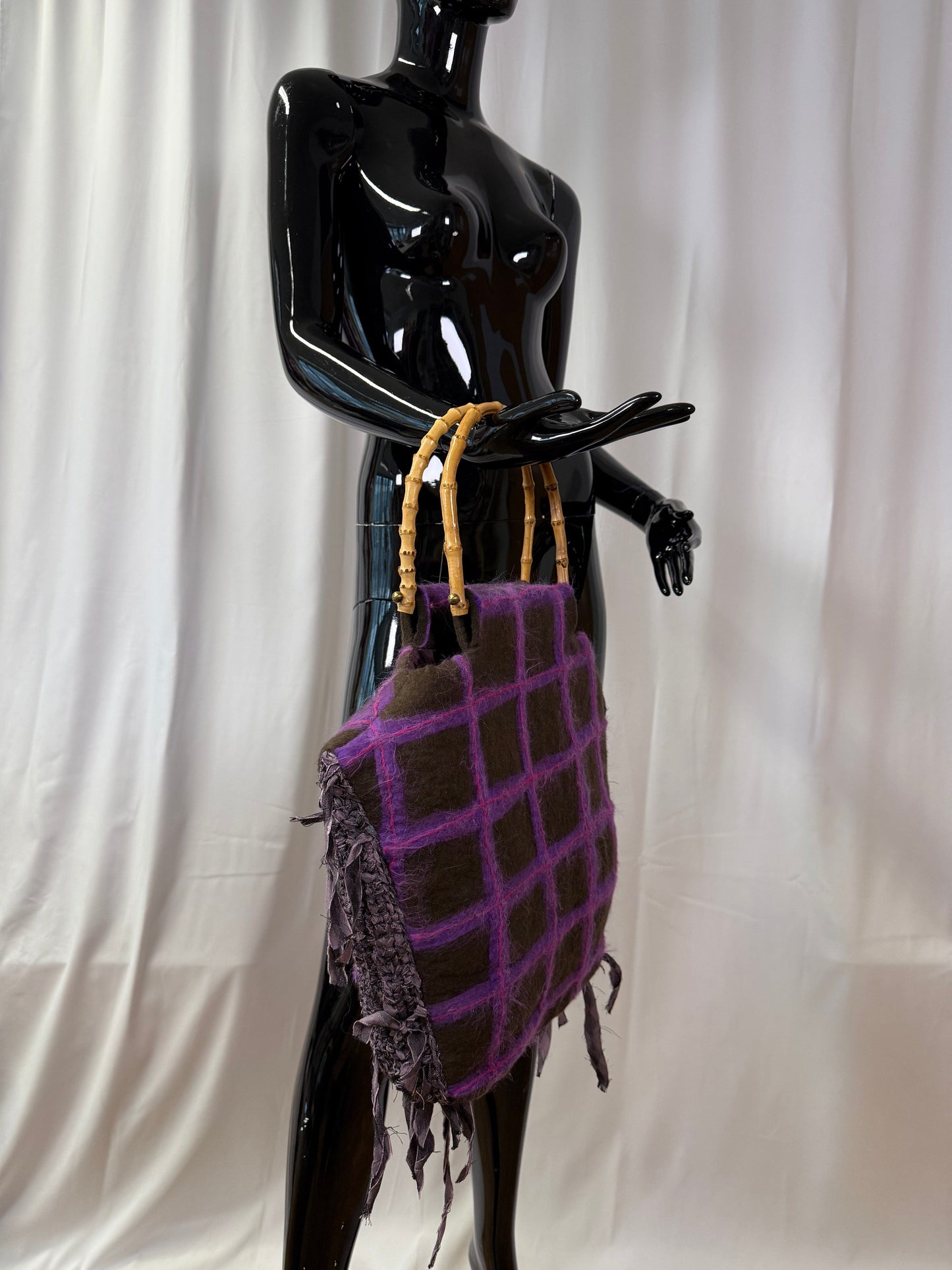 Felted shopper bag brown/pink-TATi-APOC STORE