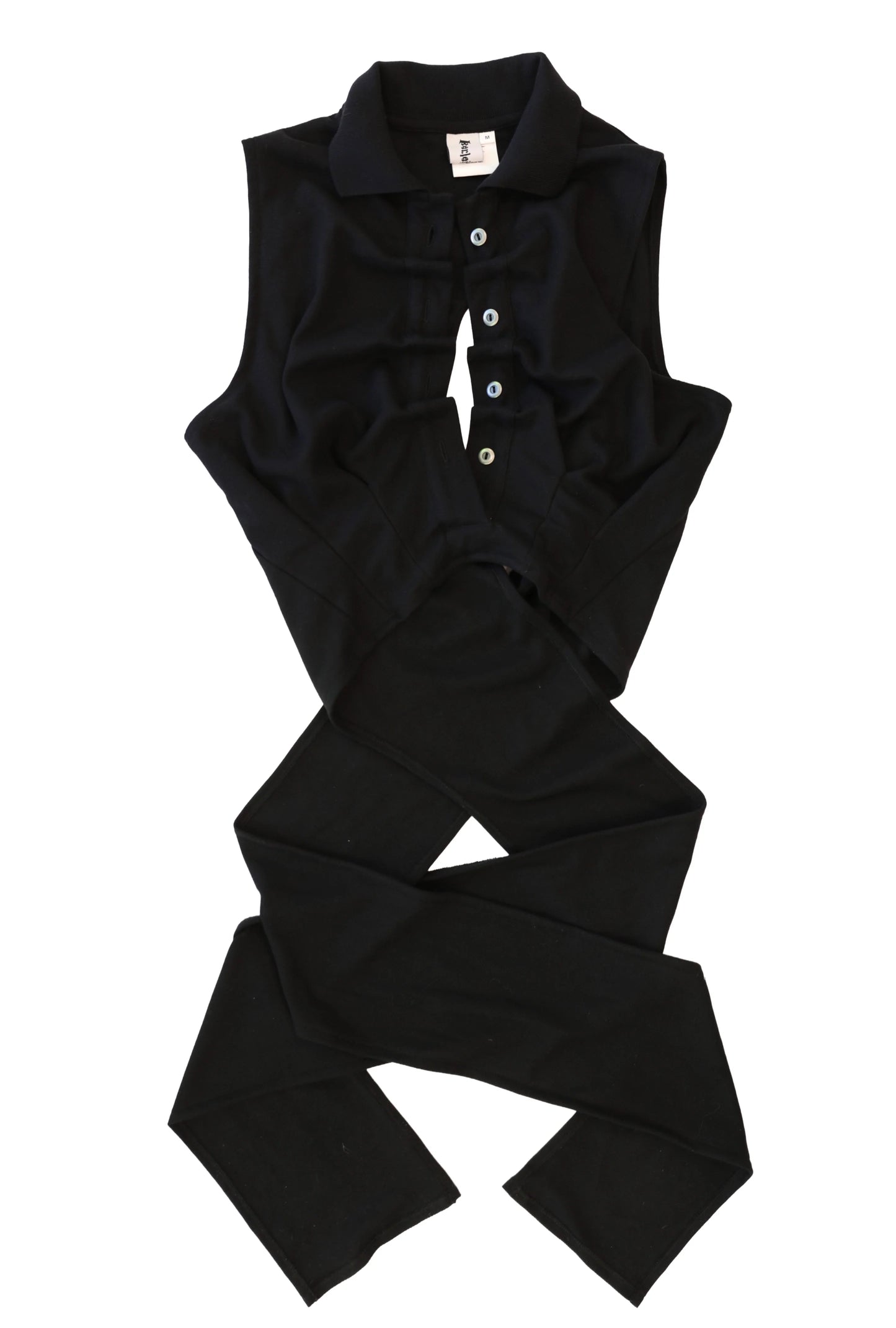 Backless Polo Shirt - Black-Karlaidlaw-APOC STORE