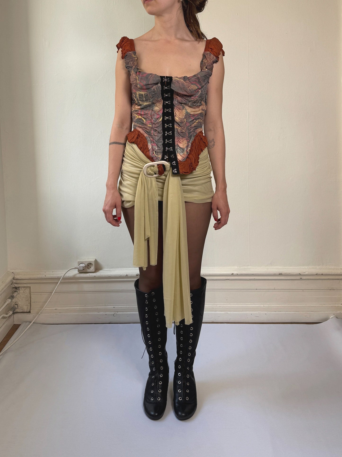 Printed Corset Top-Sylvi Sundkler-APOC STORE