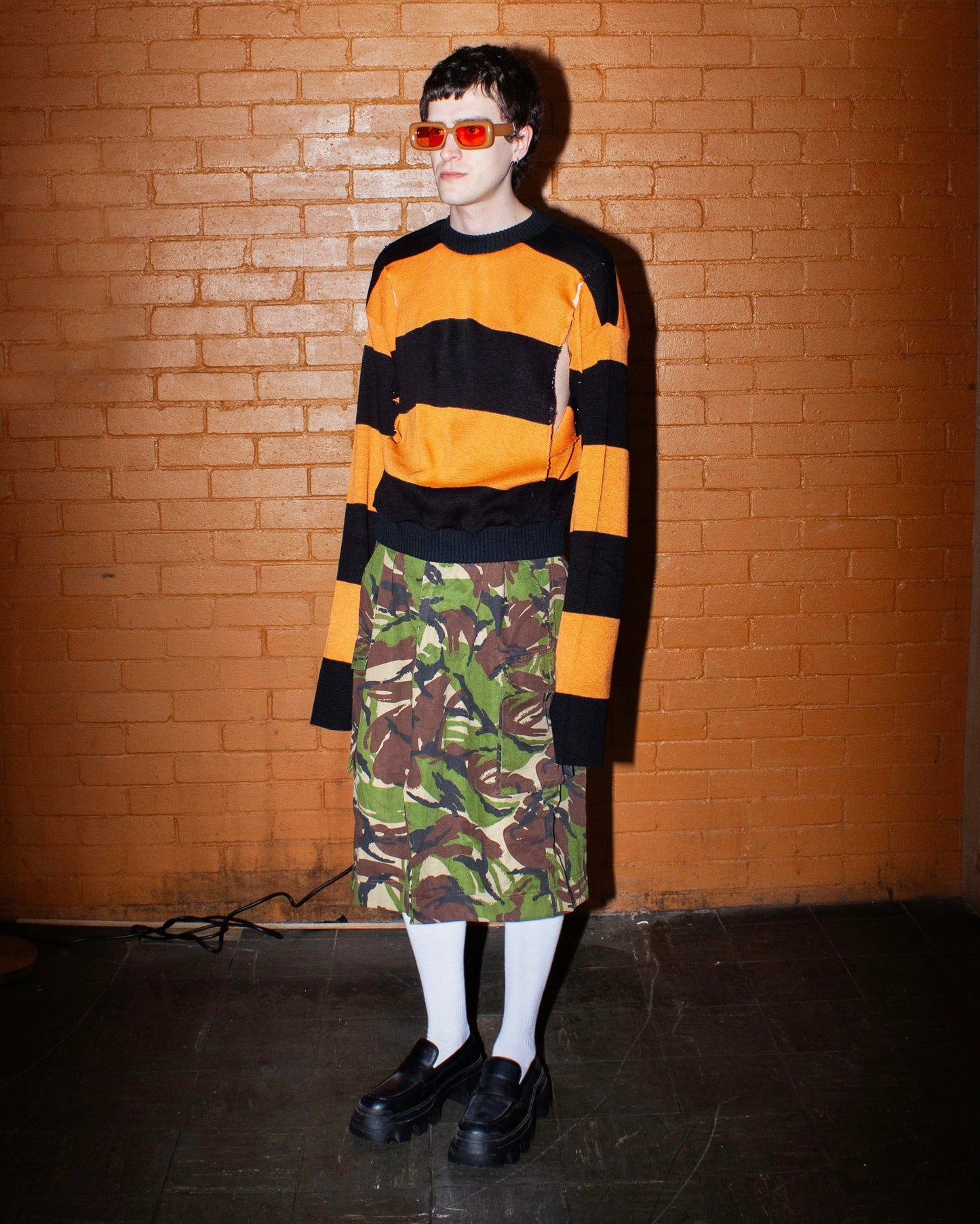 SLIT FOOTY SCARF JUMPER-Adam Jones-APOC STORE