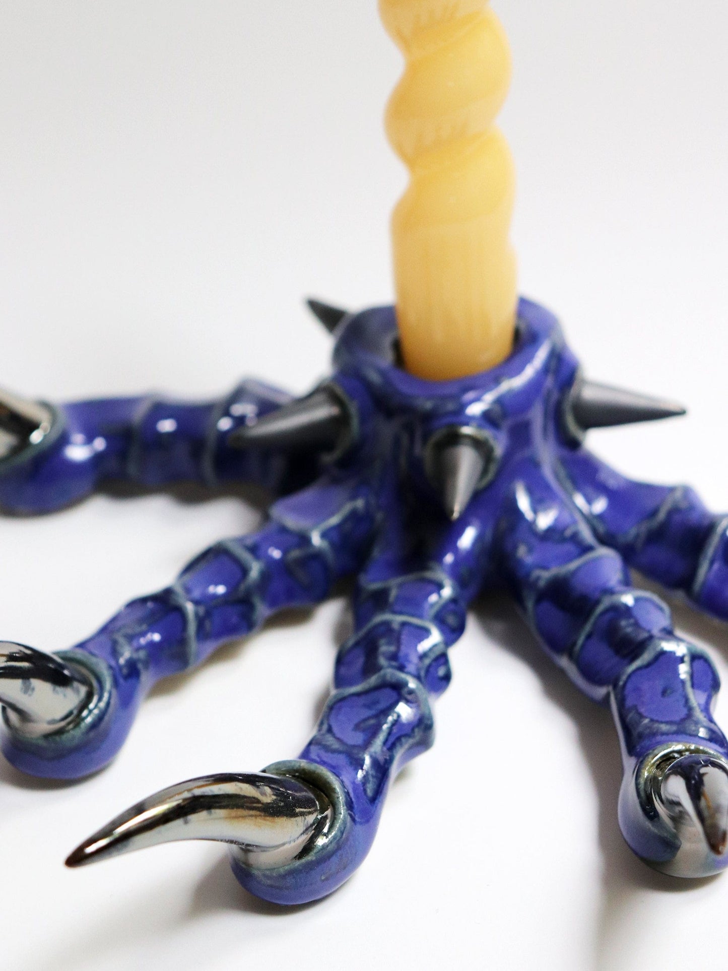 Blue Paw Candlestick with Spikes-Naomi Gilon-APOC STORE