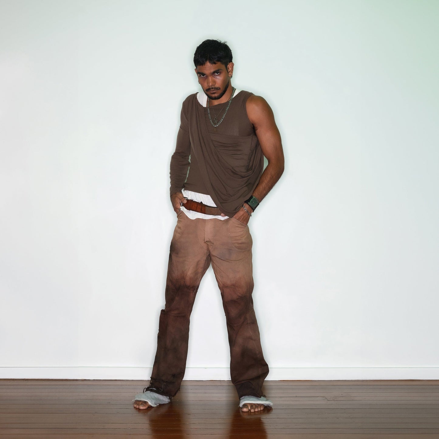 Panelled Dark Wash Pants-Jules Bramley-APOC STORE