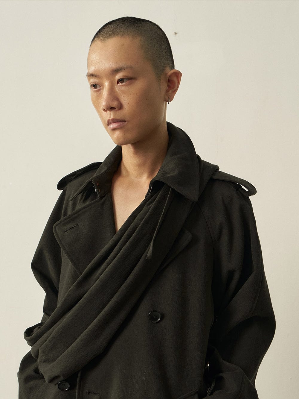 Black Cotton Twist Scarf Bag-arc us arkus-APOC STORE