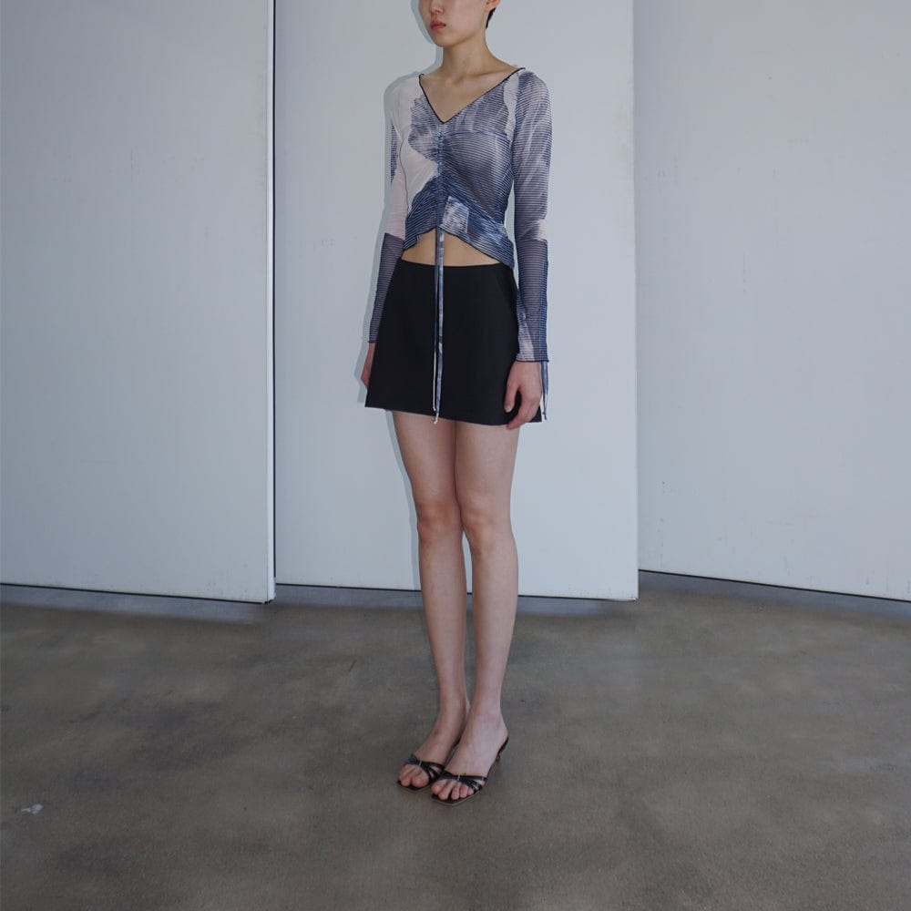 SHEER MESH BLOUSE INDIGO-Lalameemee-APOC STORE