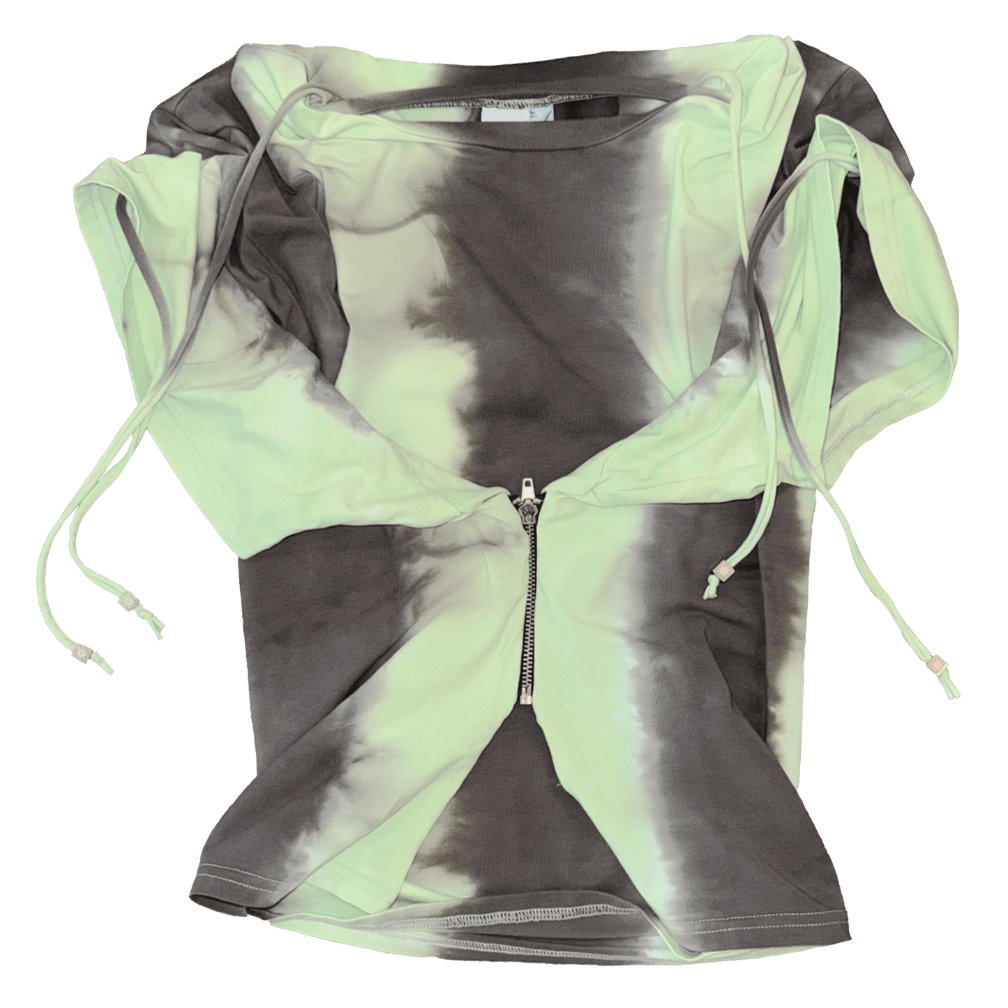 Zipper Tee - Green/Grey-Karlaidlaw-APOC STORE