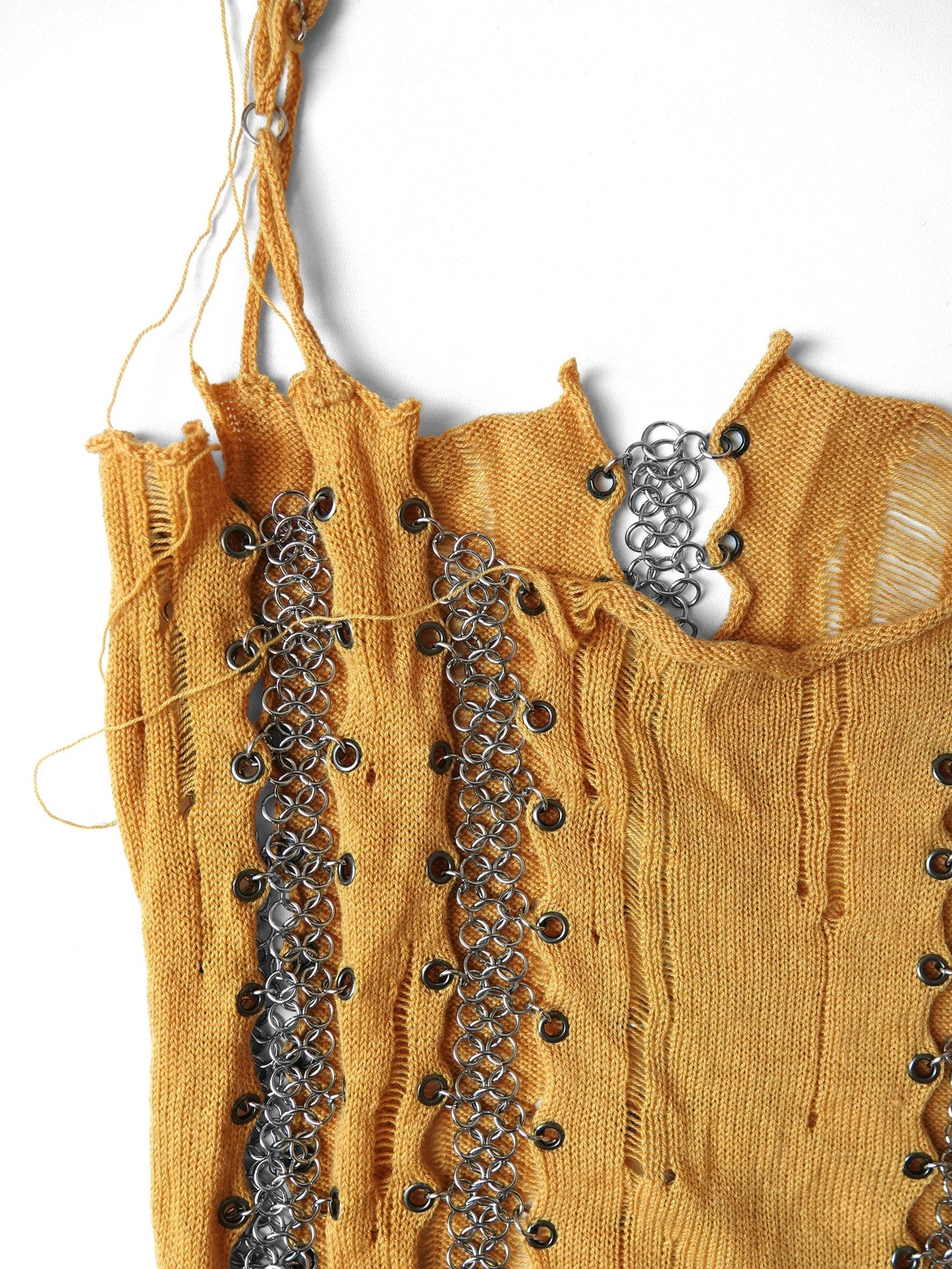 Mustard chainmail tank-ssdslsns-APOC STORE