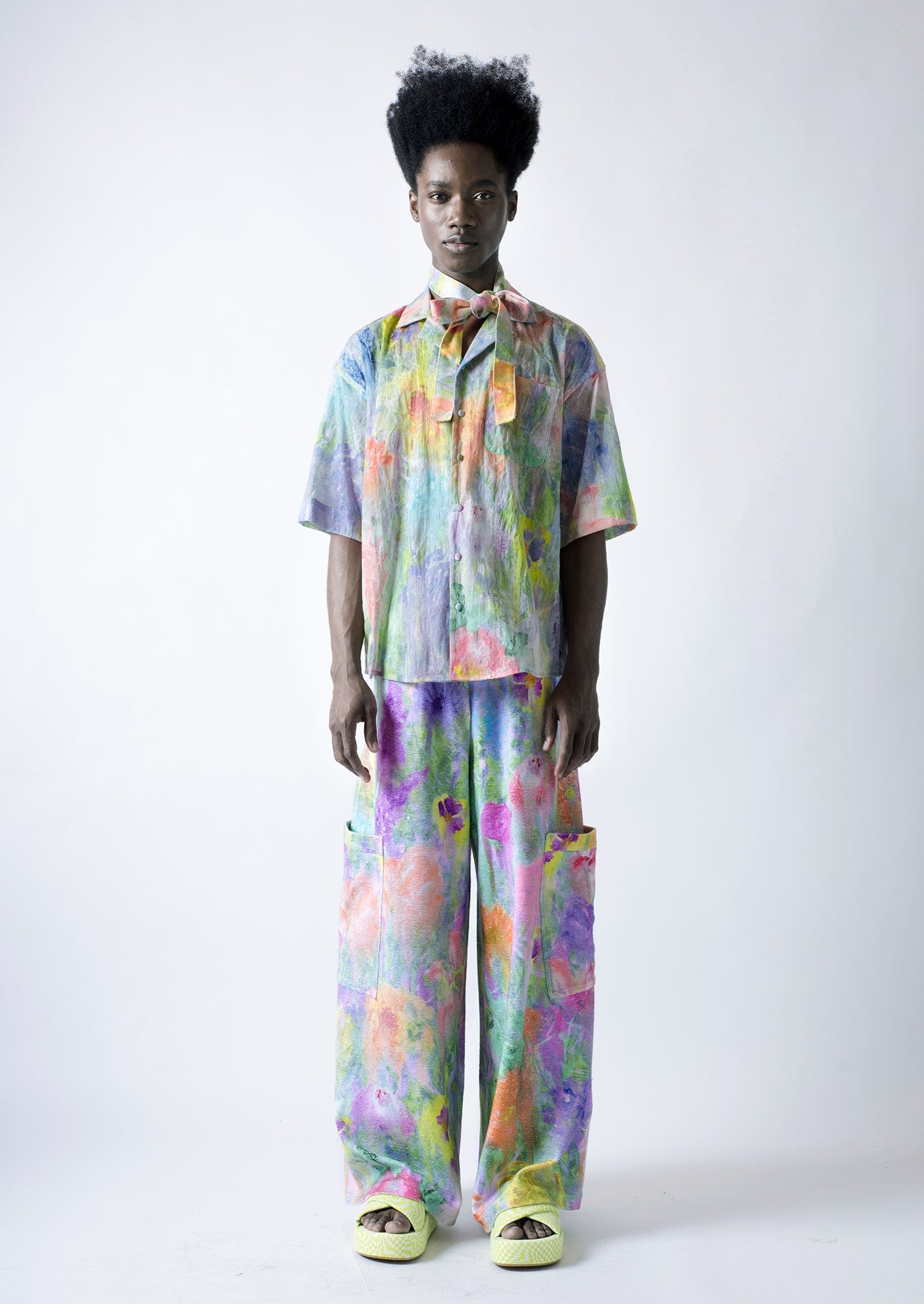 "Nordic garden" french terry baggy joggers-KAWAkEY-APOC STORE