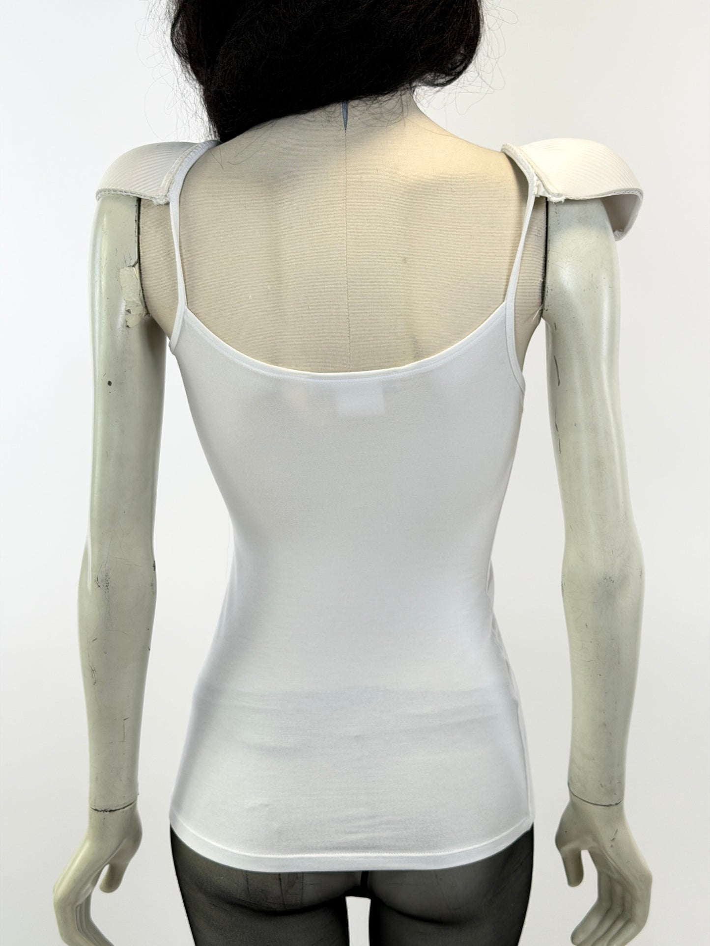 White Shoulderpad Bra Top-Lou de Bètoly-APOC STORE