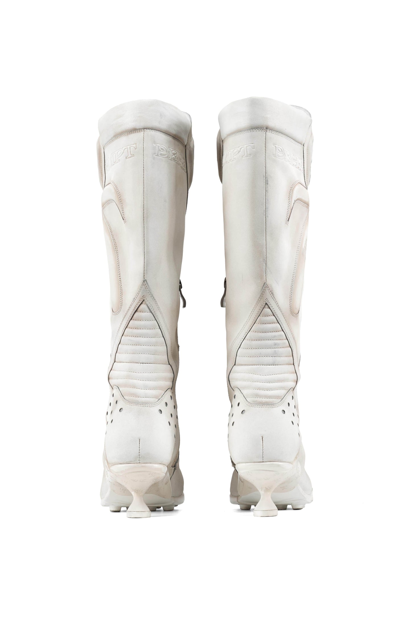 Boxing High Heel Boots White-EMPTY BEHAVIOR-APOC STORE