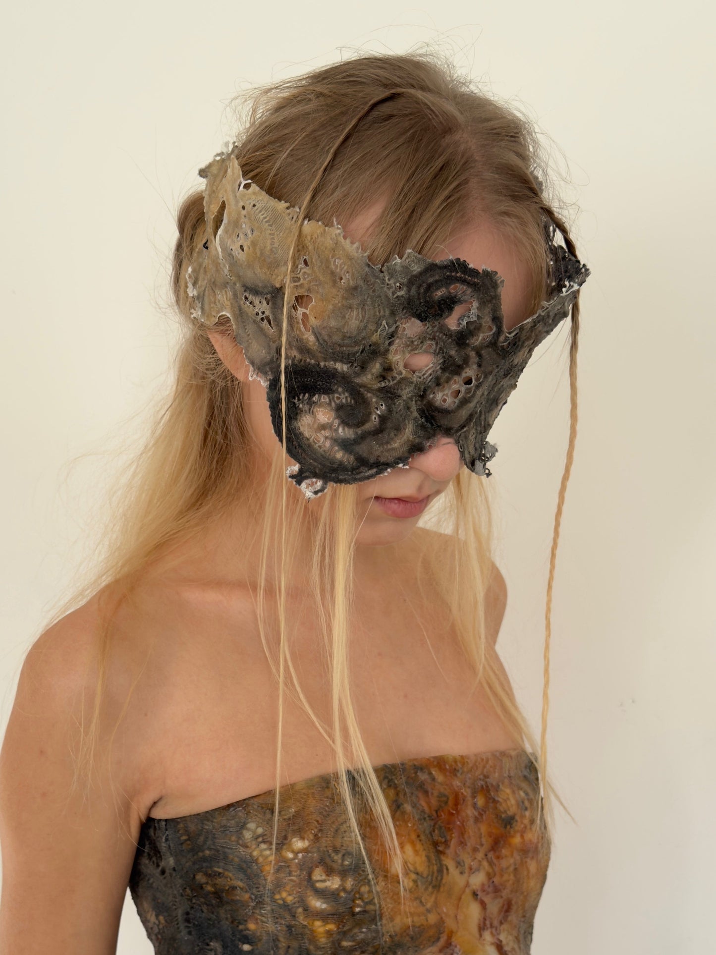 Hand-dyed Lace Latex Mask-Jaoka Jaokha-APOC STORE