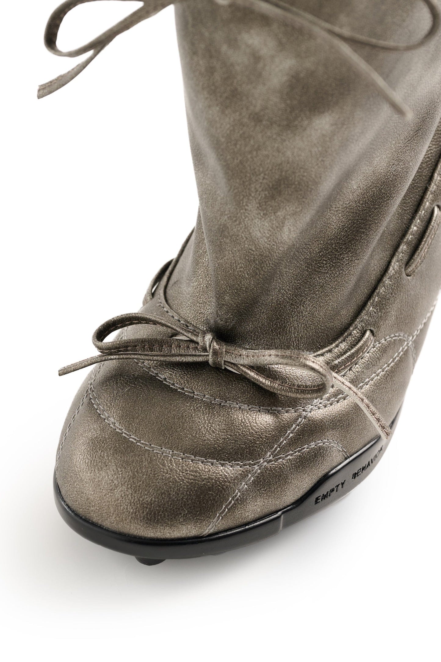 Strapped Ballet Boots Silver and Black-EMPTY BEHAVIOR-APOC STORE