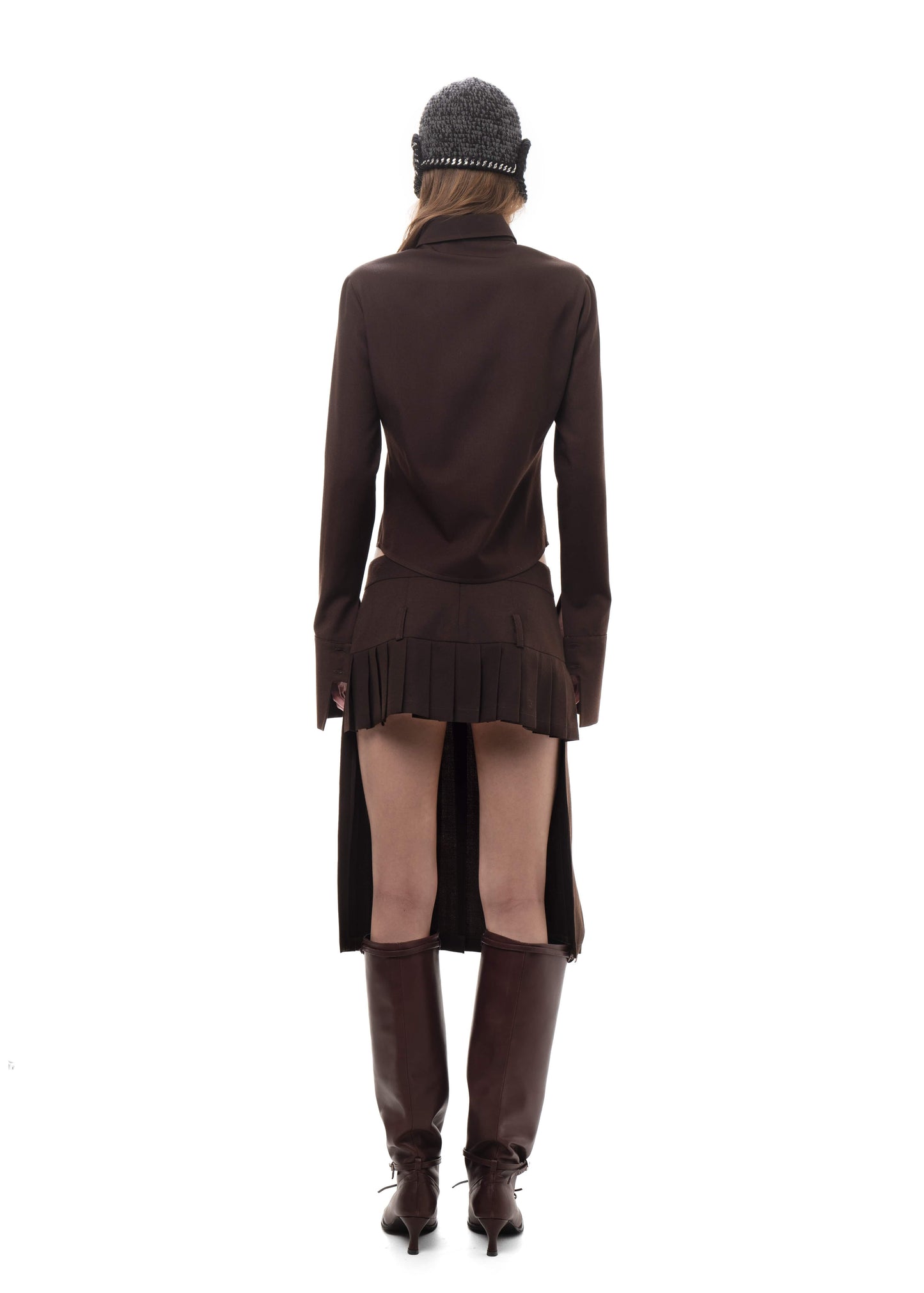 WOOL SHIRT IN BROWN-Urte Kat-APOC STORE