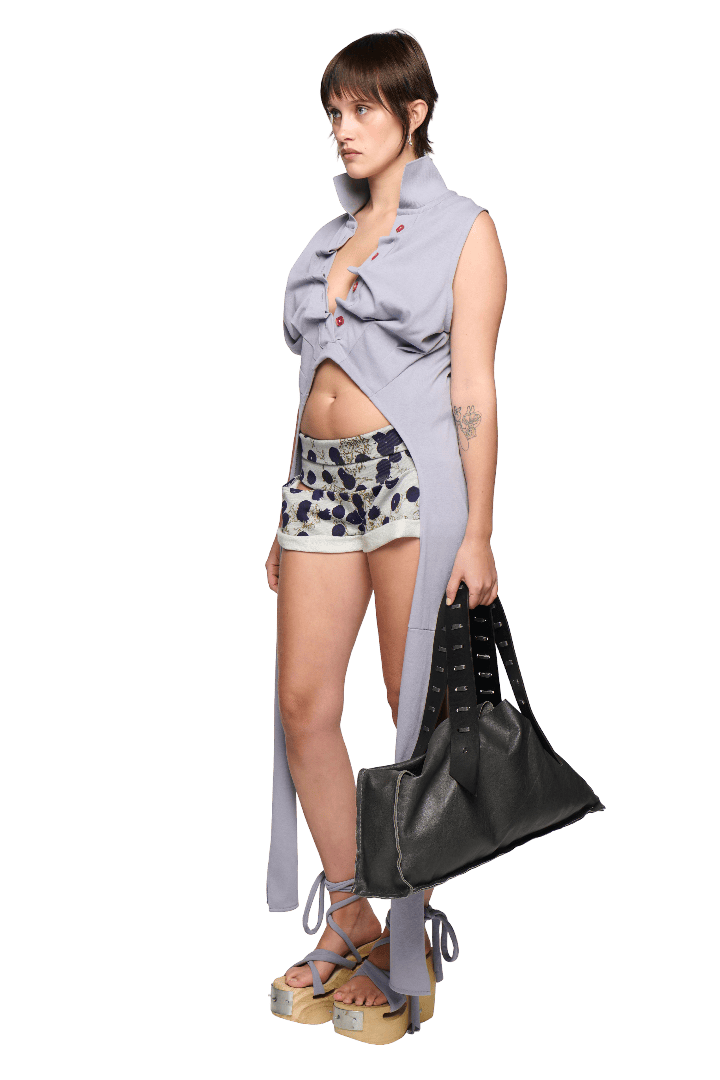 Backless Polo Shirt - Grey-Karlaidlaw-APOC STORE