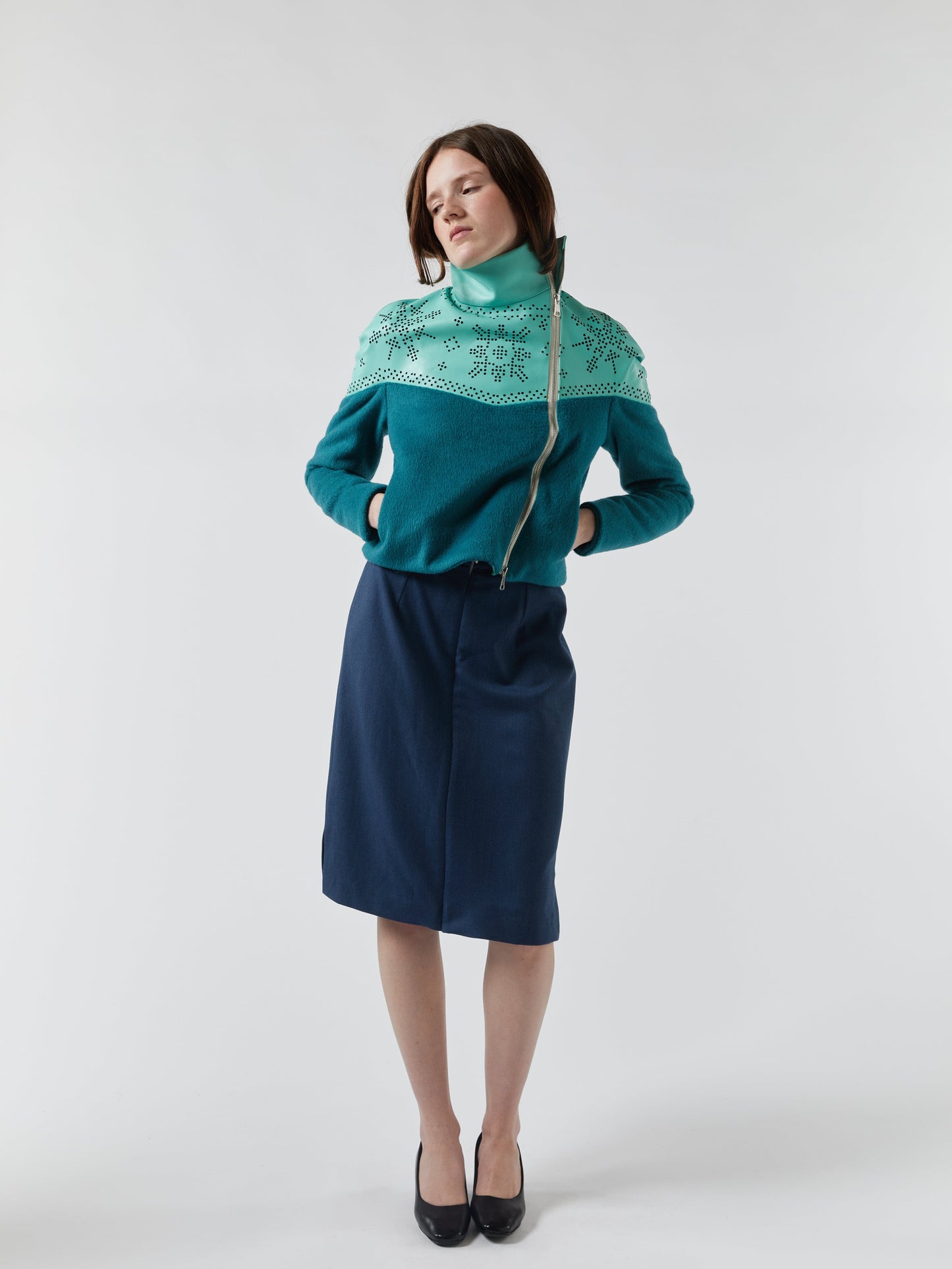 Chöke Nordic Leather Jacket in Teal-Chöke-APOC STORE