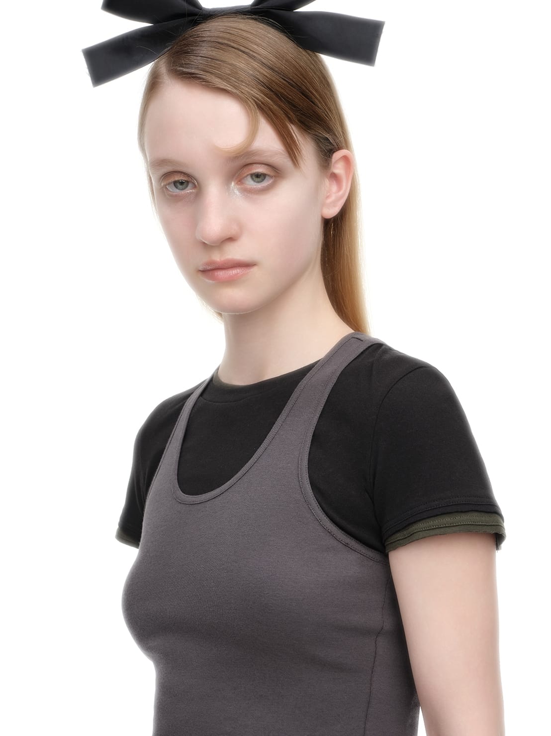 Grey/Black Deconstructed Layer Tee-TRINITE Studio-APOC STORE