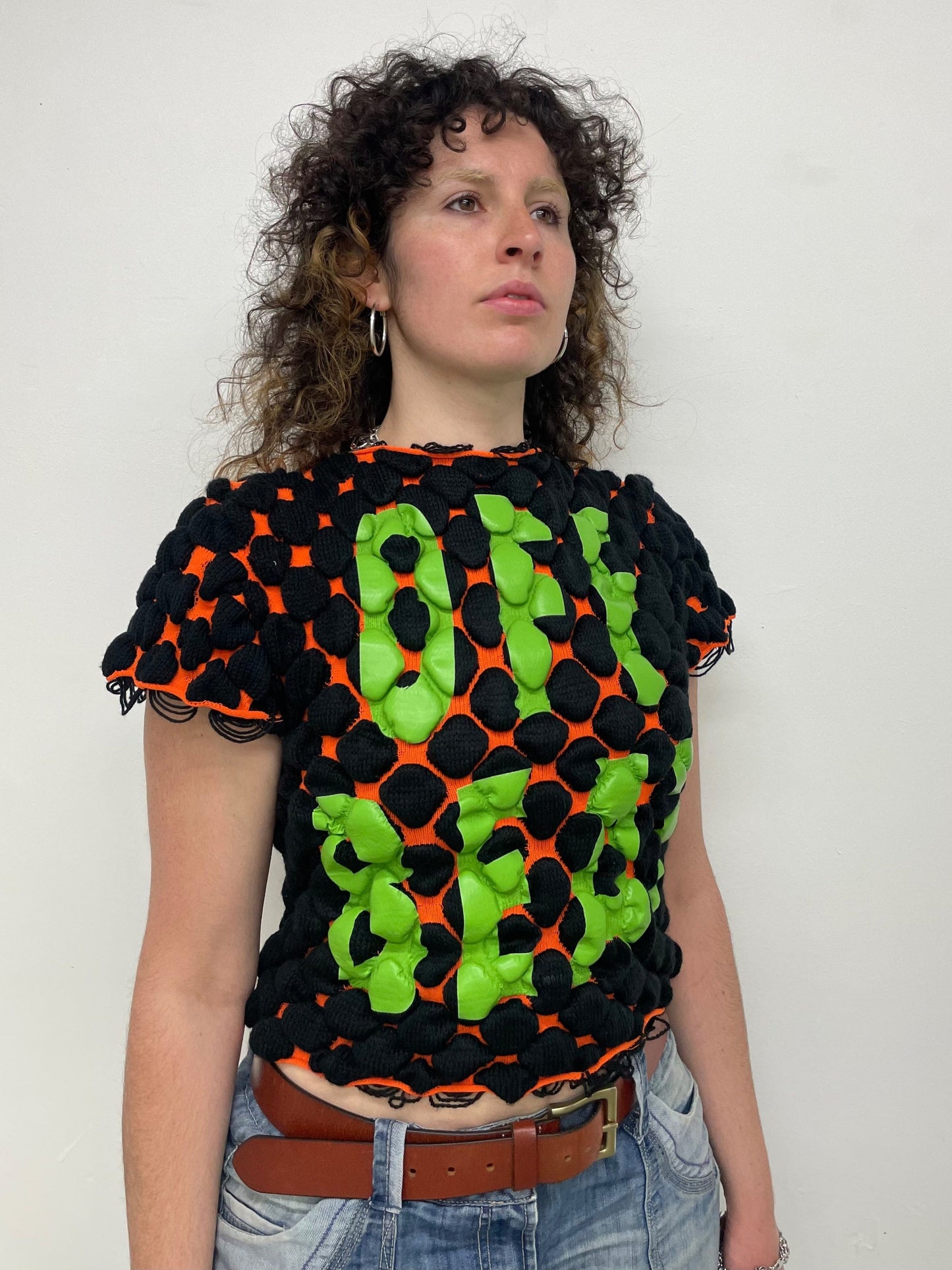 OFF BEAT Bubble Knit Tee-Scar Kennedy-APOC STORE