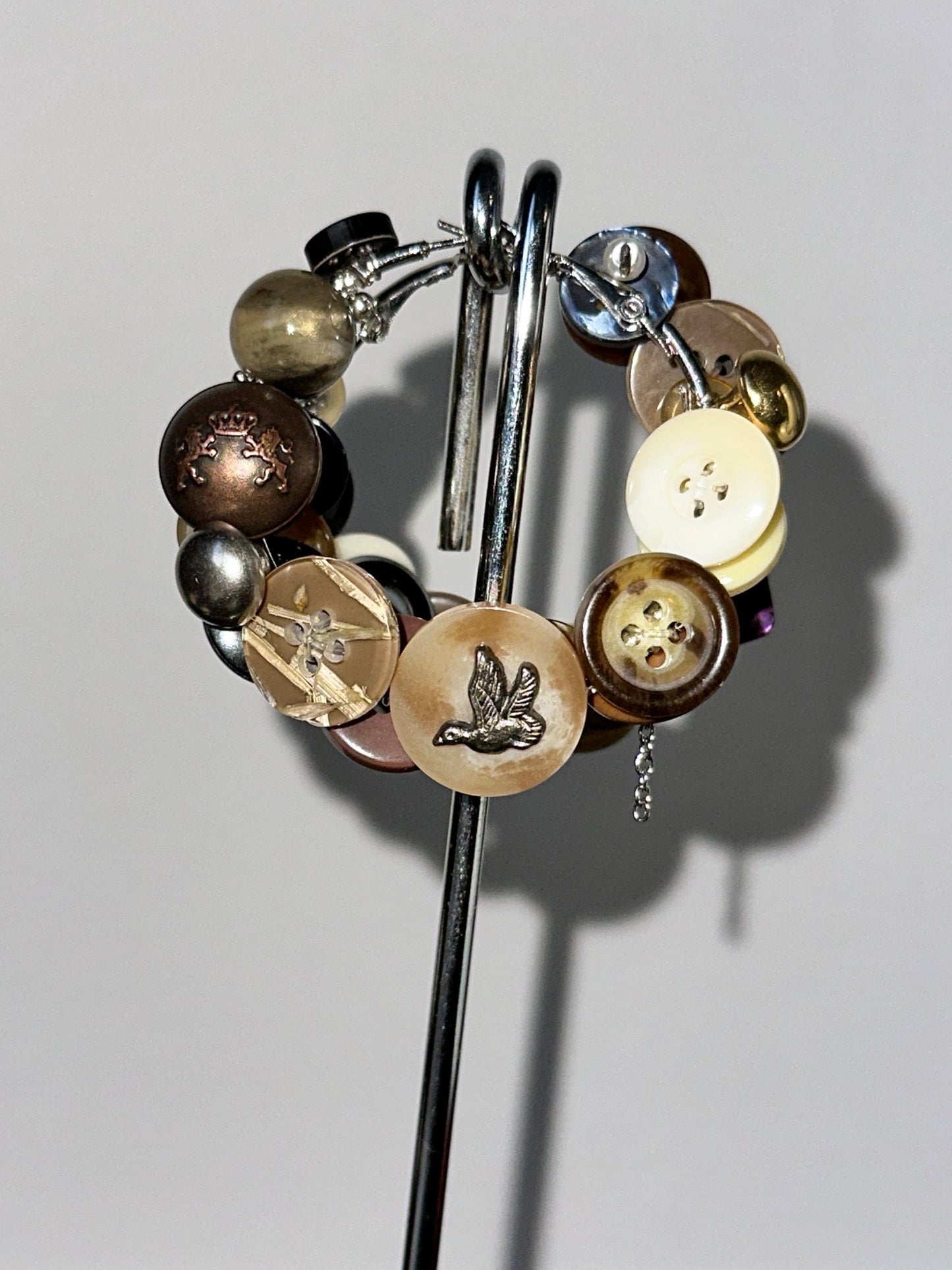 Brown button earrings-Alisa Cayoo-APOC STORE