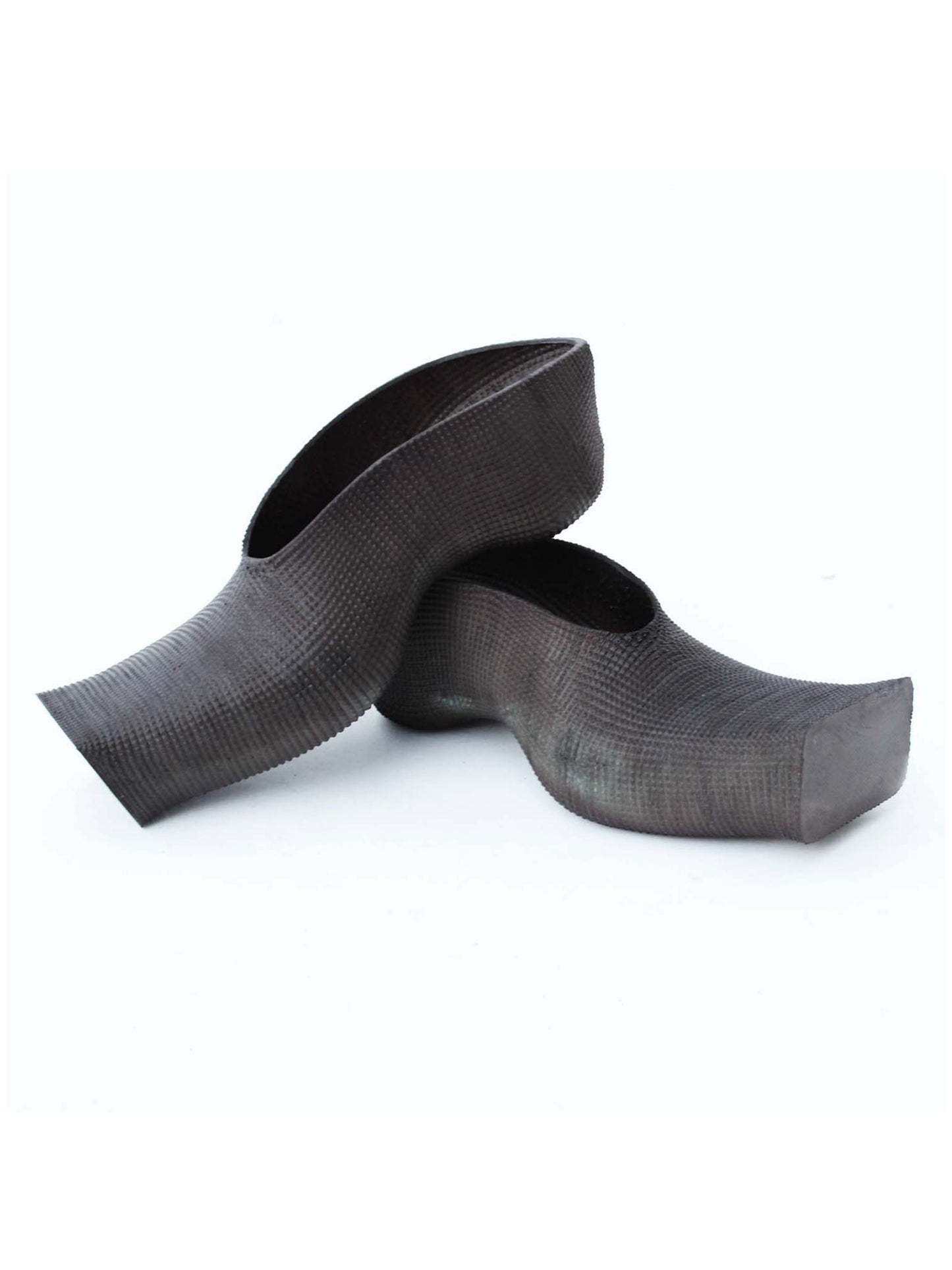 Heeled Square Toe Rubber Mules - Dark-BODY AMPLIFICATION DEVICES-APOC STORE