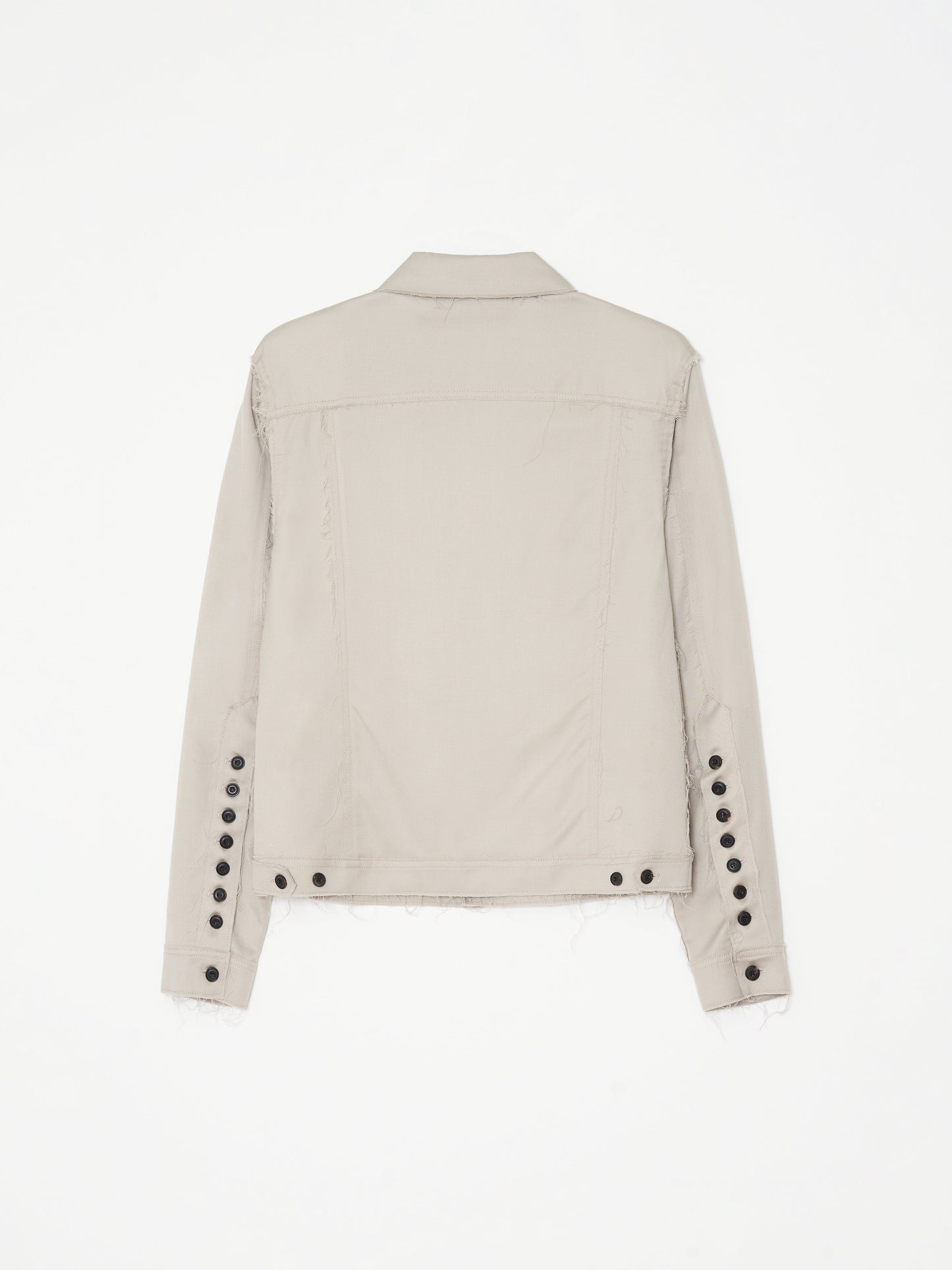 Distressed Wool Trucker Jacket 001 - Beige-Taekh-APOC STORE