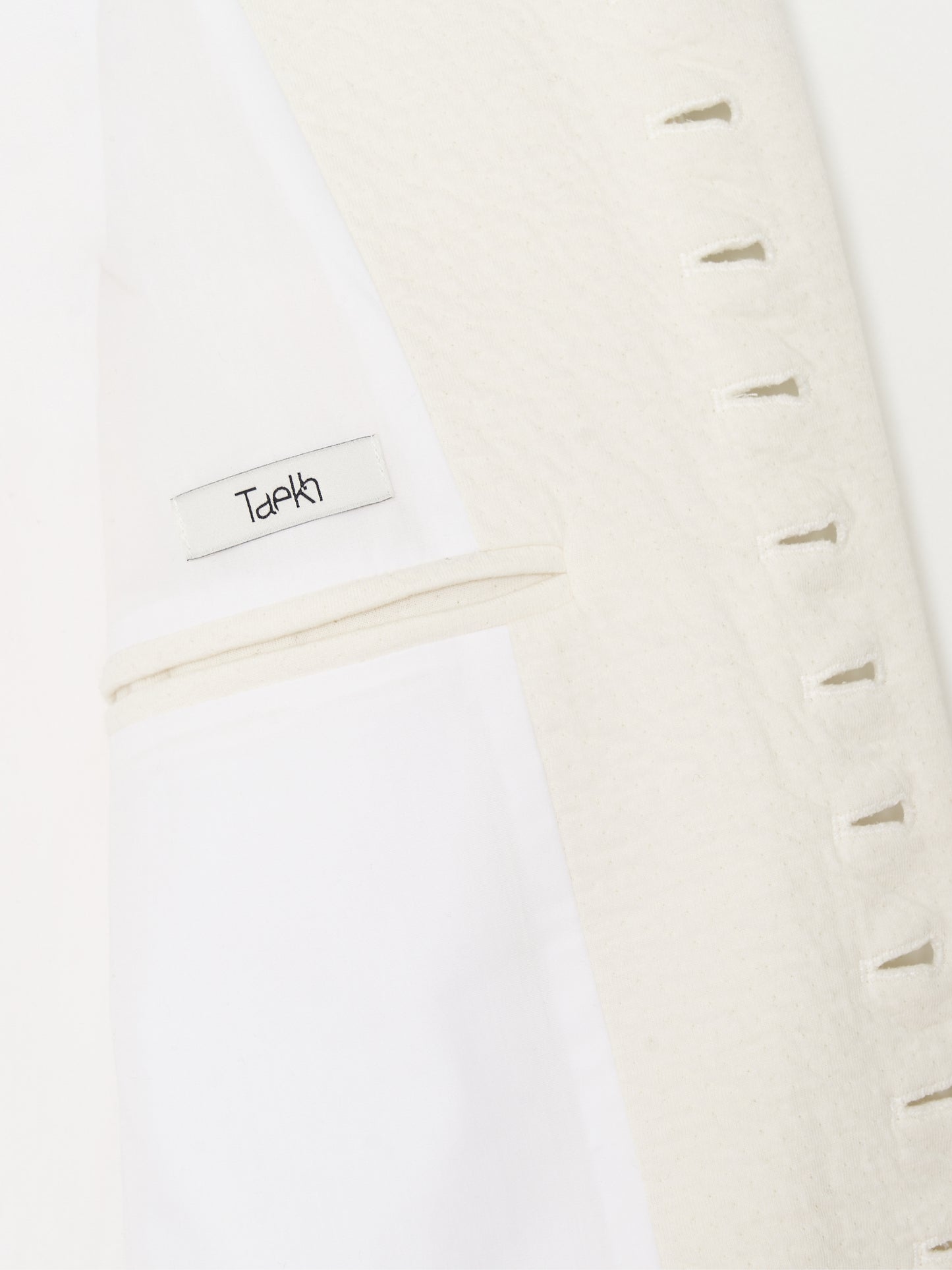 Glitched Sleeve Long Coat 001 - White-Taekh-APOC STORE