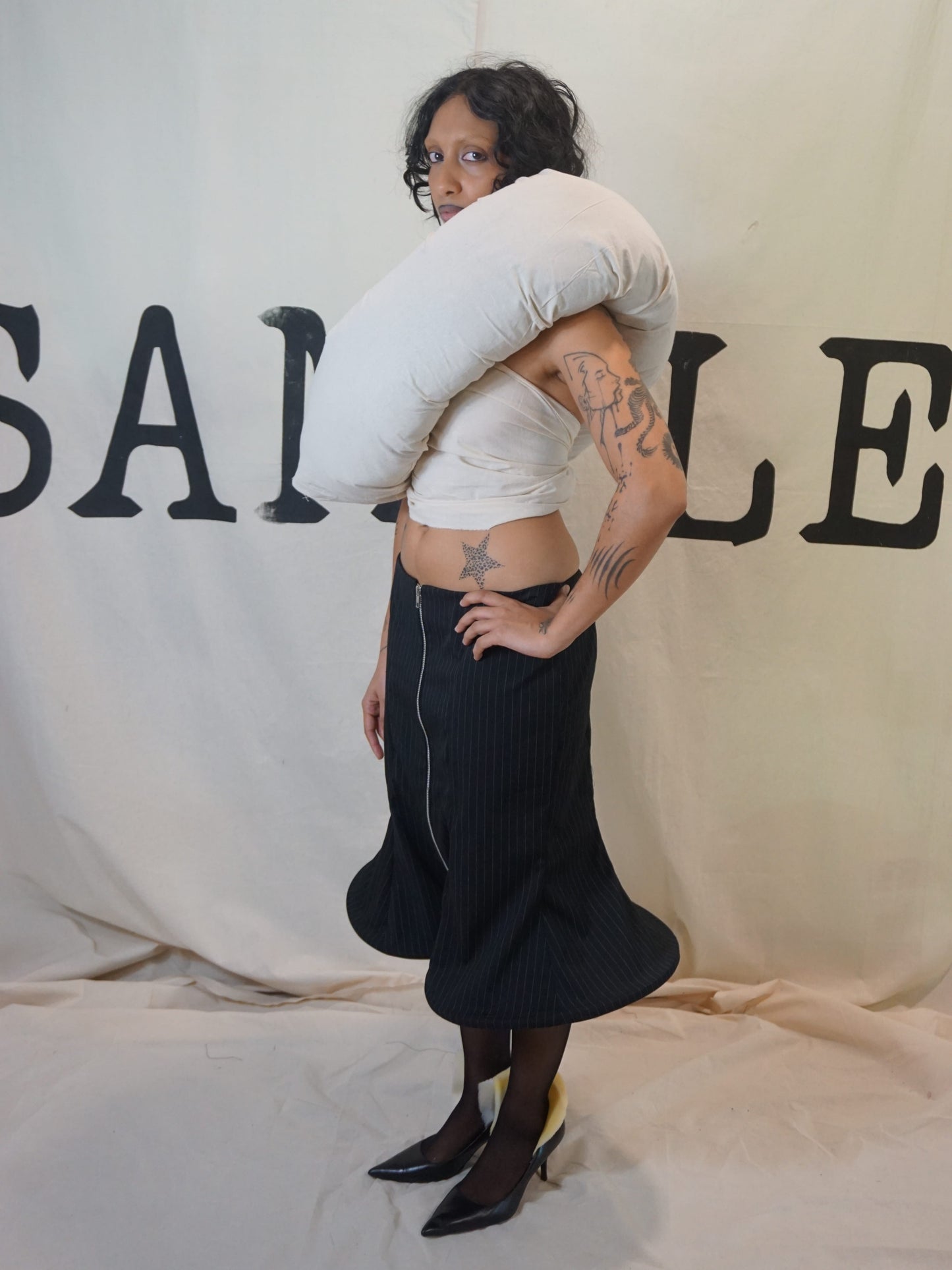 GARMENT # 001 COLLECTTION #002 SCULPTURAL HEM SKIRT-SAMPLE GARMENTS-APOC STORE