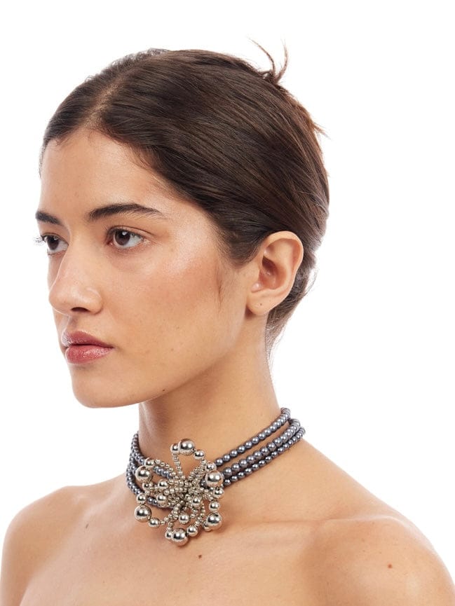 Bloom Armor Choker - Silver-1CONCEPT-APOC STORE