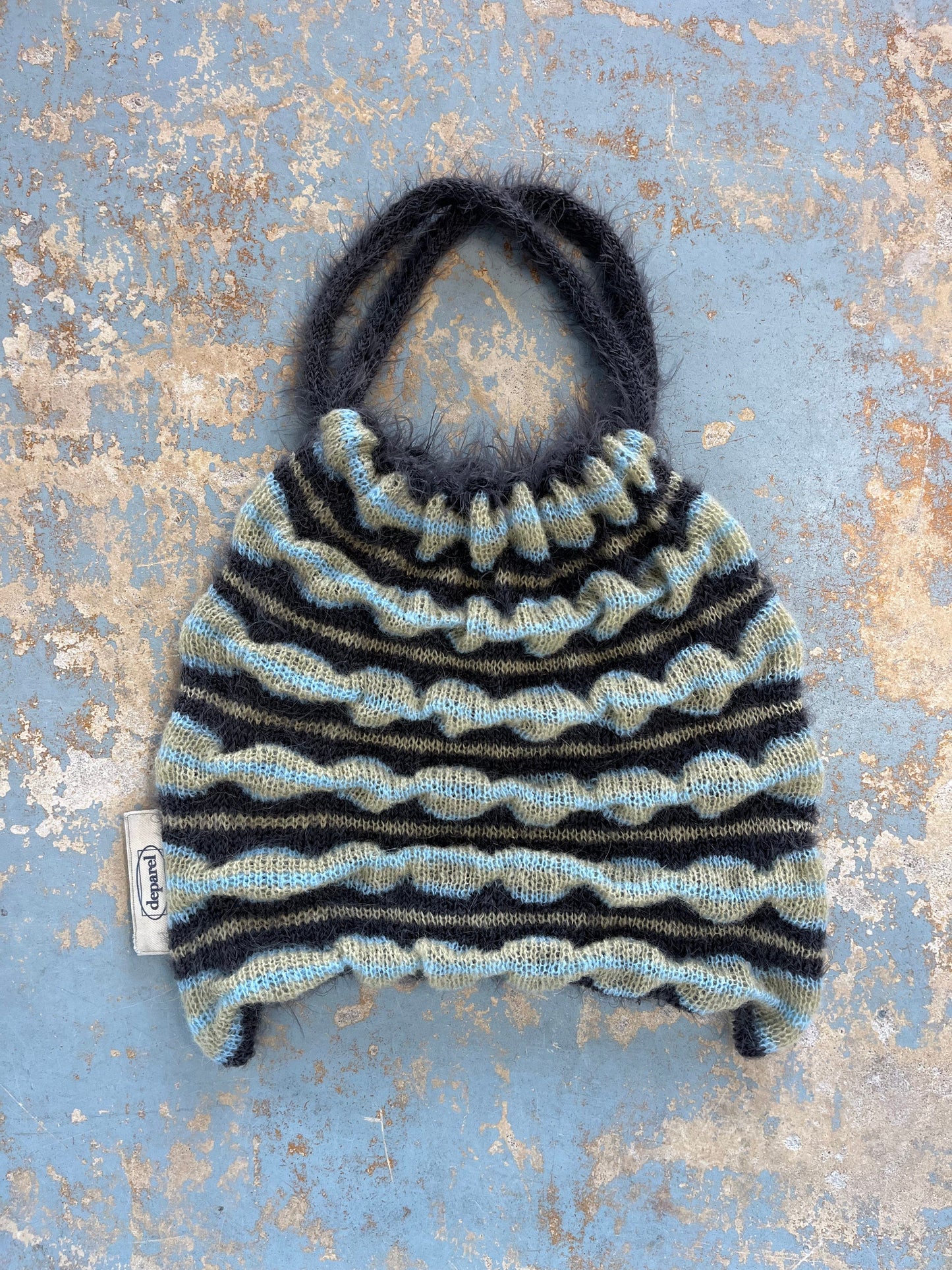 Reversible Knitted Bag Blue-deparel-APOC STORE