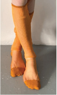 Orange Monofilament Socks-Khanh Brice Nguyen-APOC STORE