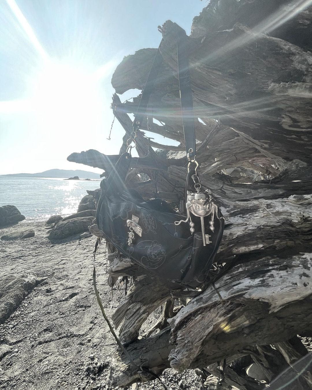 Charcoal charm bag-Gabrielle Rosenstein-APOC STORE