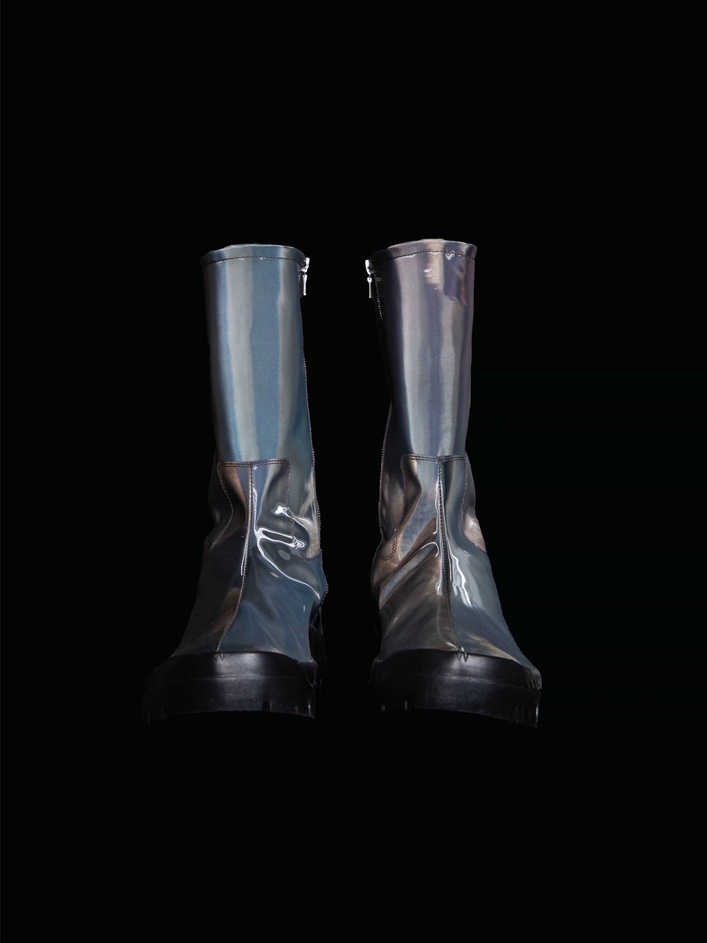 Grey Cow Calf Boot-Leeann Huang-APOC STORE