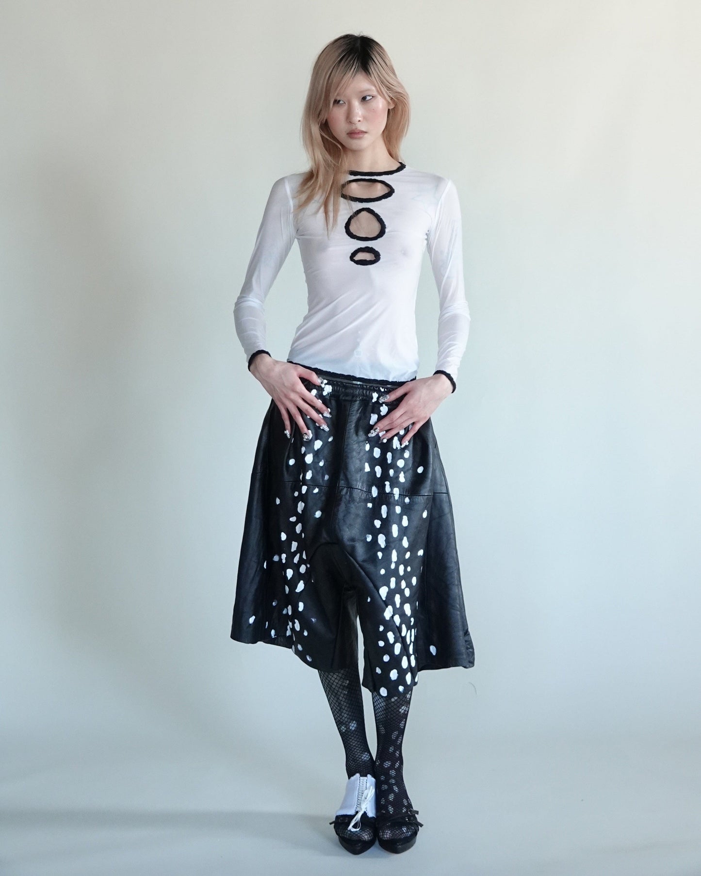 cutout long sleeve top-mew swim-APOC STORE