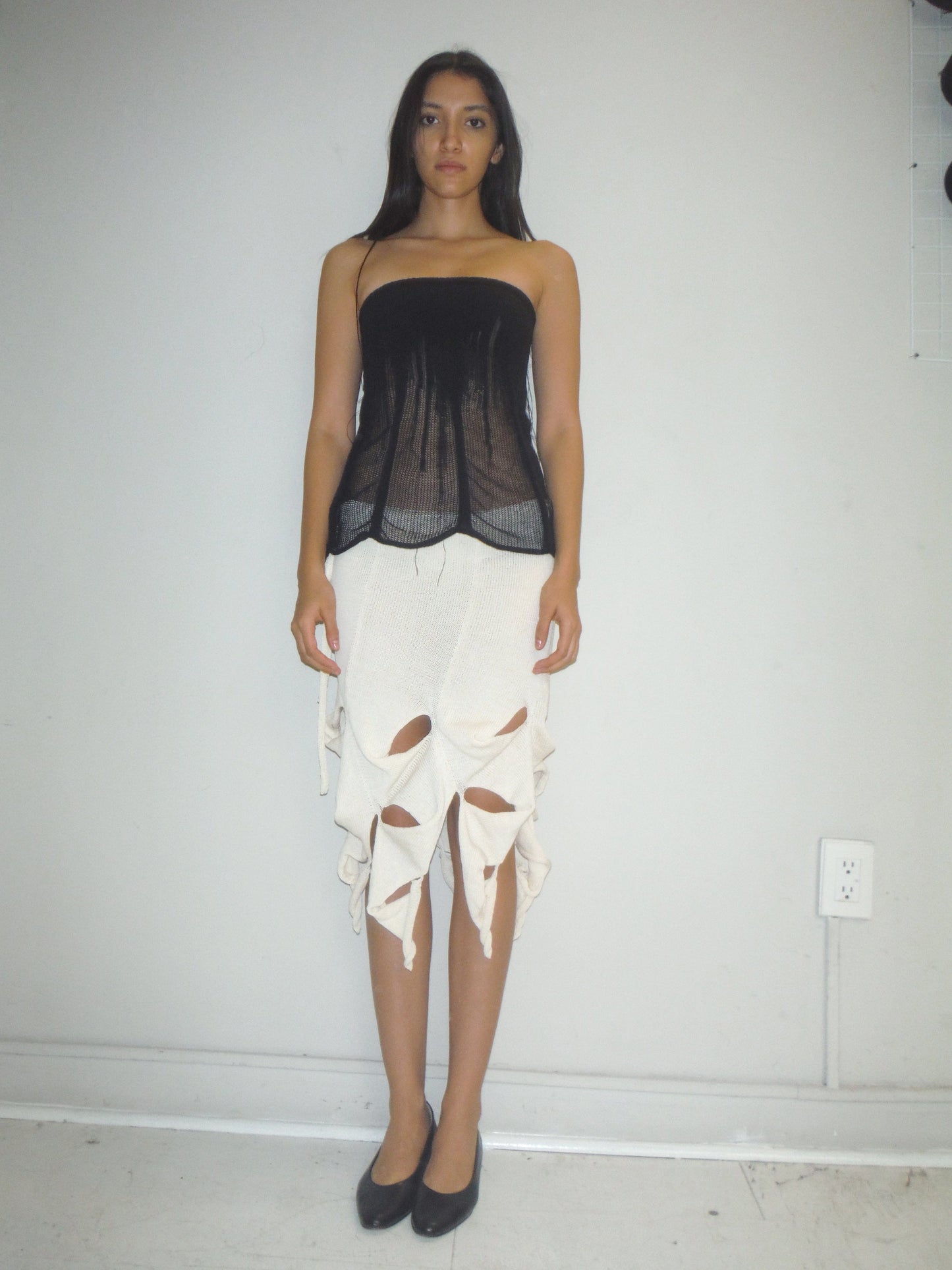 Waterfall Midi Skirt Cream-Krystal Paniagua-APOC STORE