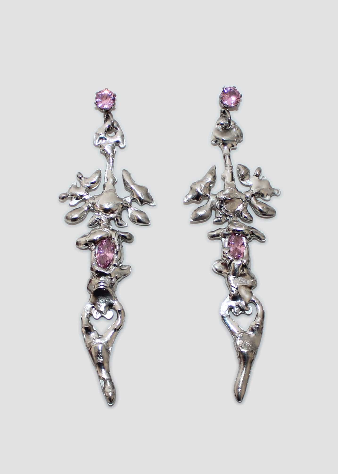 Silver Spiky Sword Earrings-Emma Pryde-APOC STORE