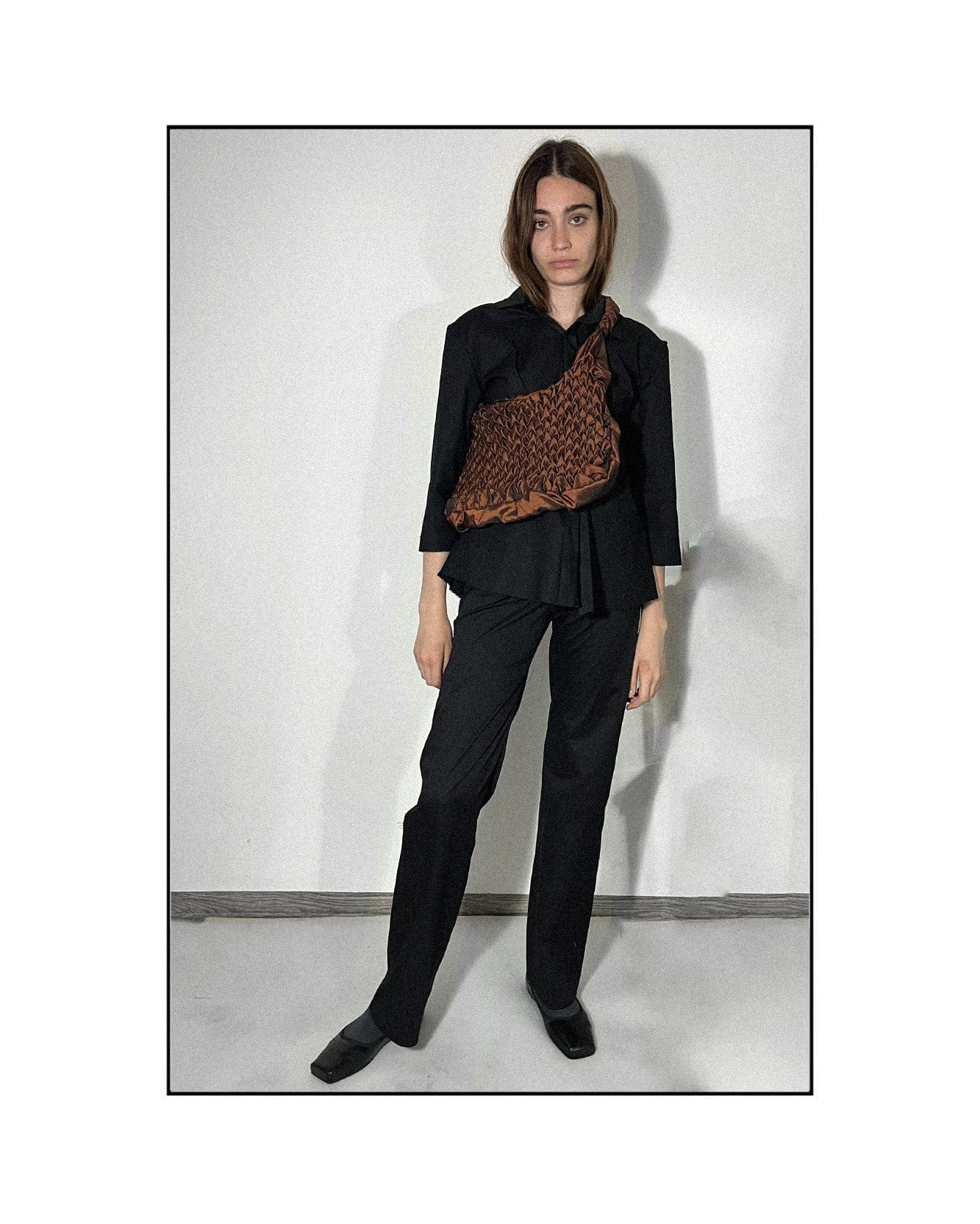 Brown Smocking Bag-Nensi Avetisian-APOC STORE