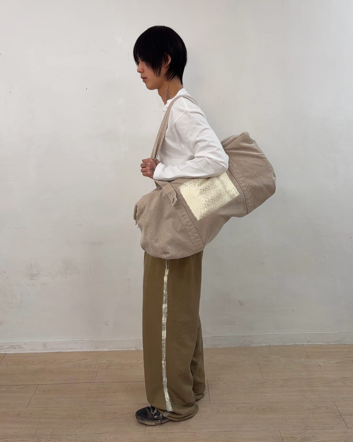 Painted Boston Bag (Beige)-EGNARTS-APOC STORE