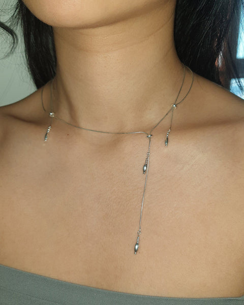 Jaekim Silver tassel necklace 03 – APOC STORE