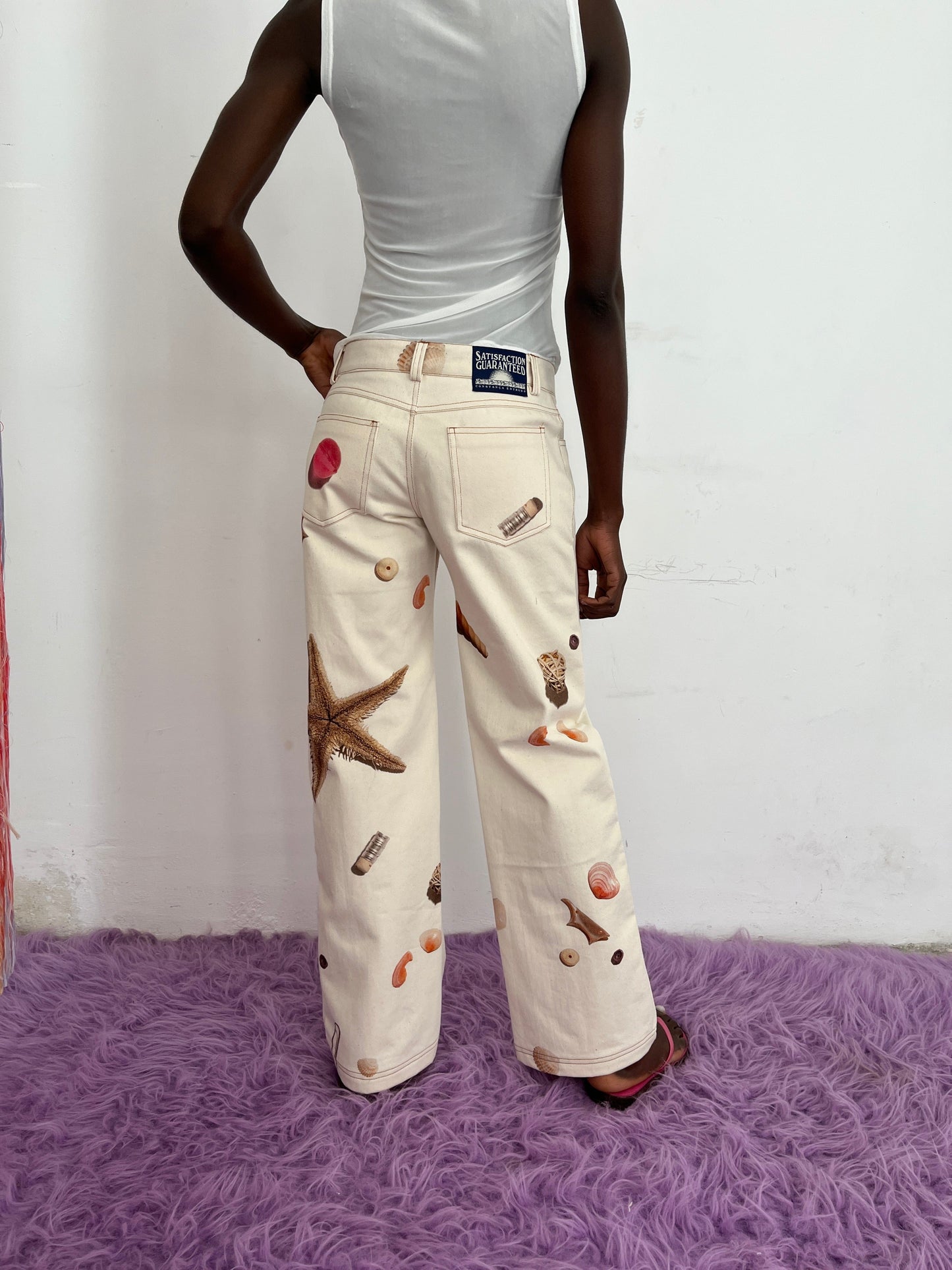 Seastar Printed Denim Trousers-Constanca Entrudo-APOC STORE