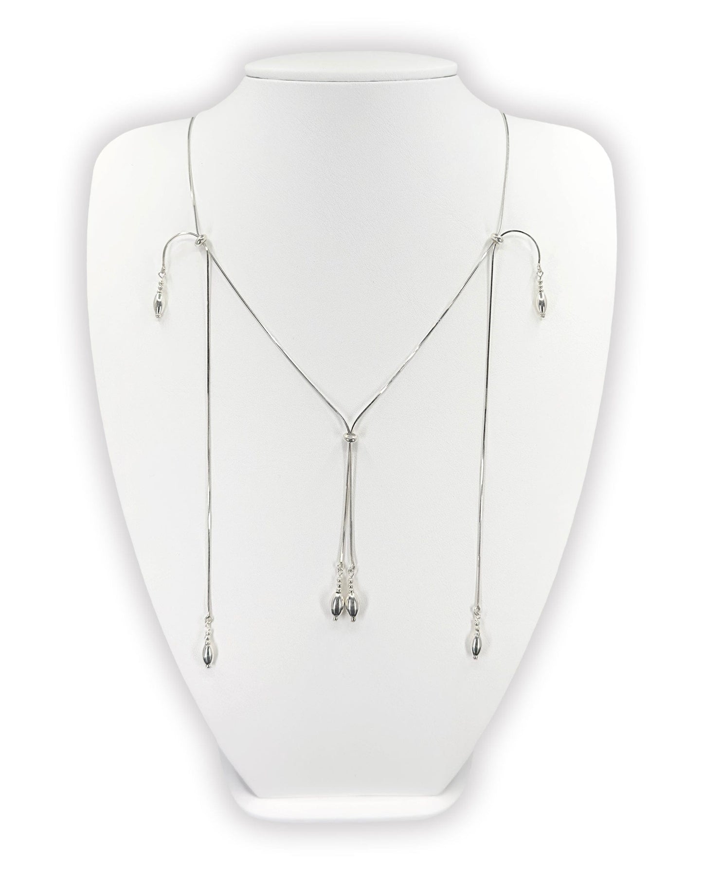 Silver tassel necklace 05-Jaekim-APOC STORE