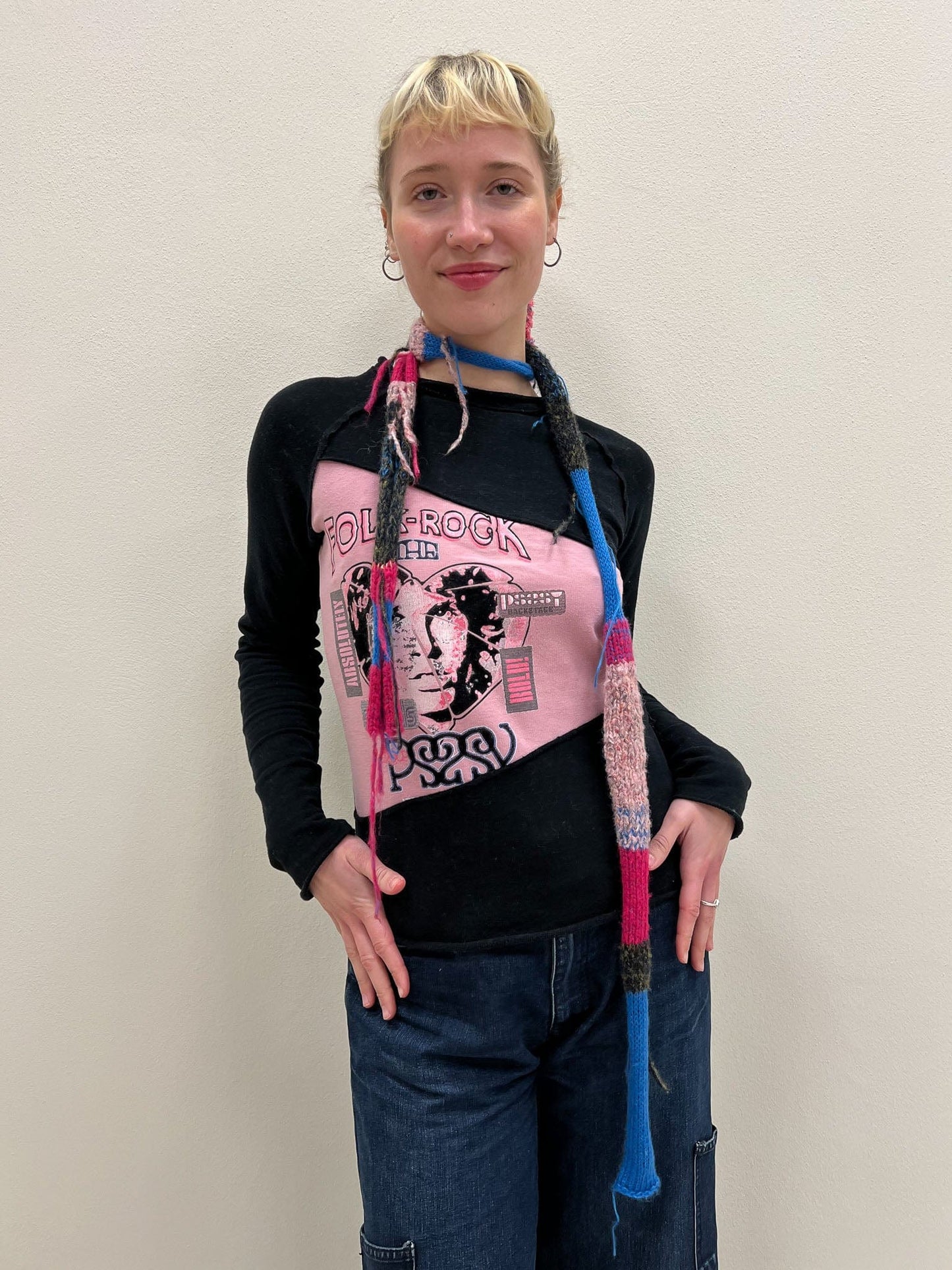 Skinny scarf pink/blue-TATi-APOC STORE