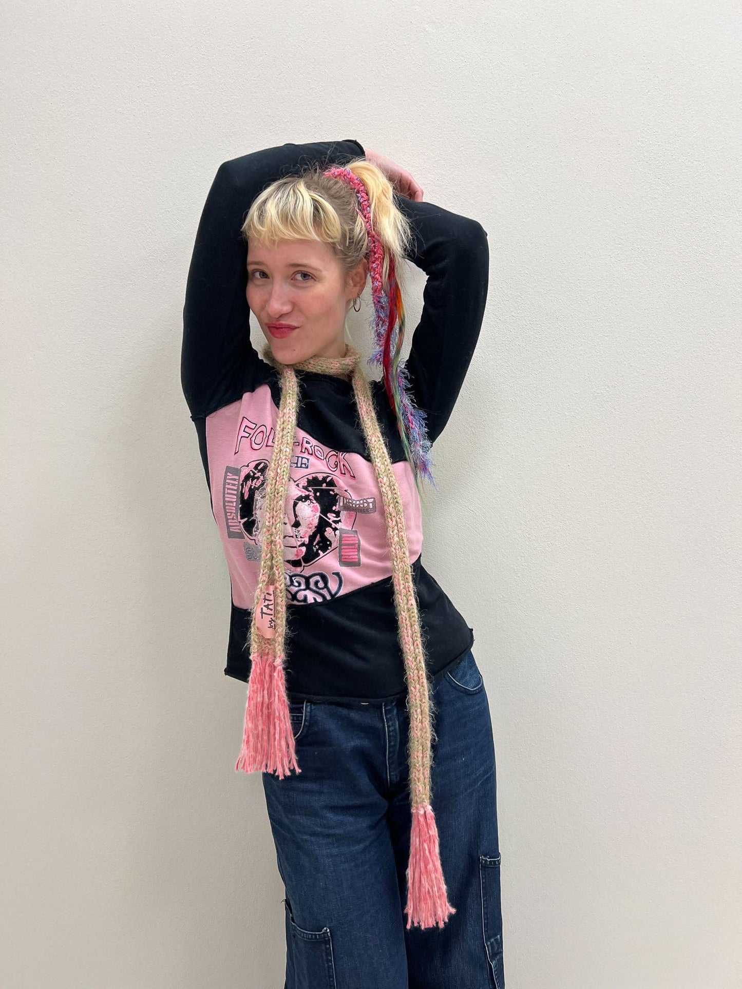Skinny scarf pink-TATi-APOC STORE