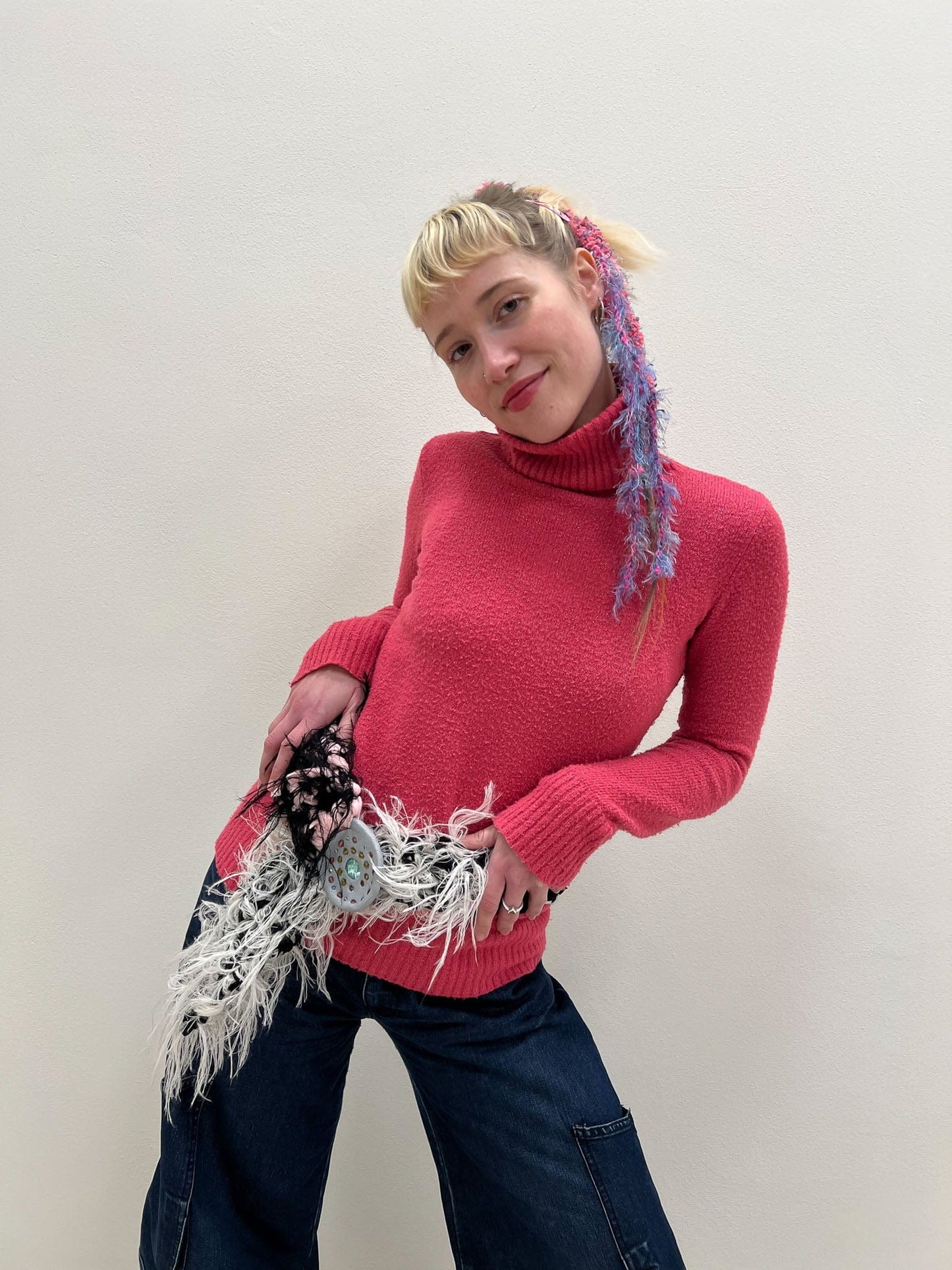 FREJA hairy belt rosé-TATi-APOC STORE