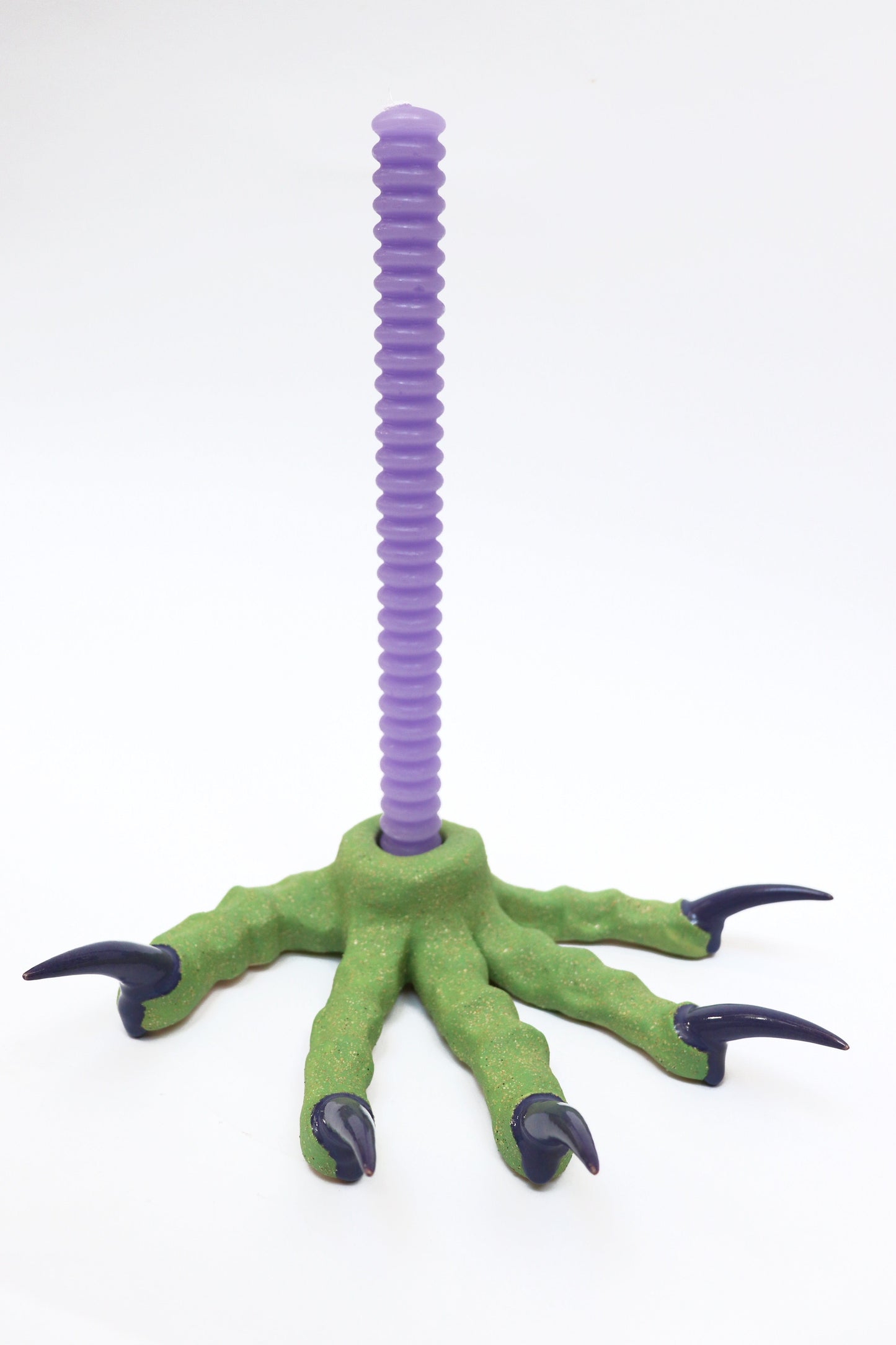 Green and purple Paw Candlestick-Naomi Gilon-APOC STORE