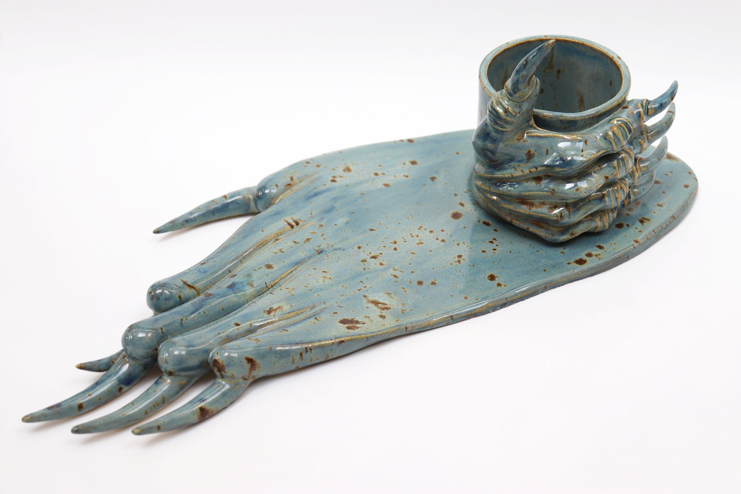 Spotted Blue Monstrous Cup & Plate-Naomi Gilon-APOC STORE