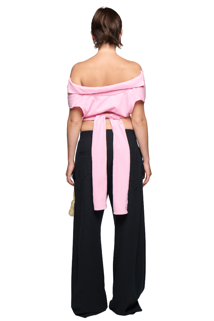 Backless Polo Shirt - Pink-Karlaidlaw-APOC STORE