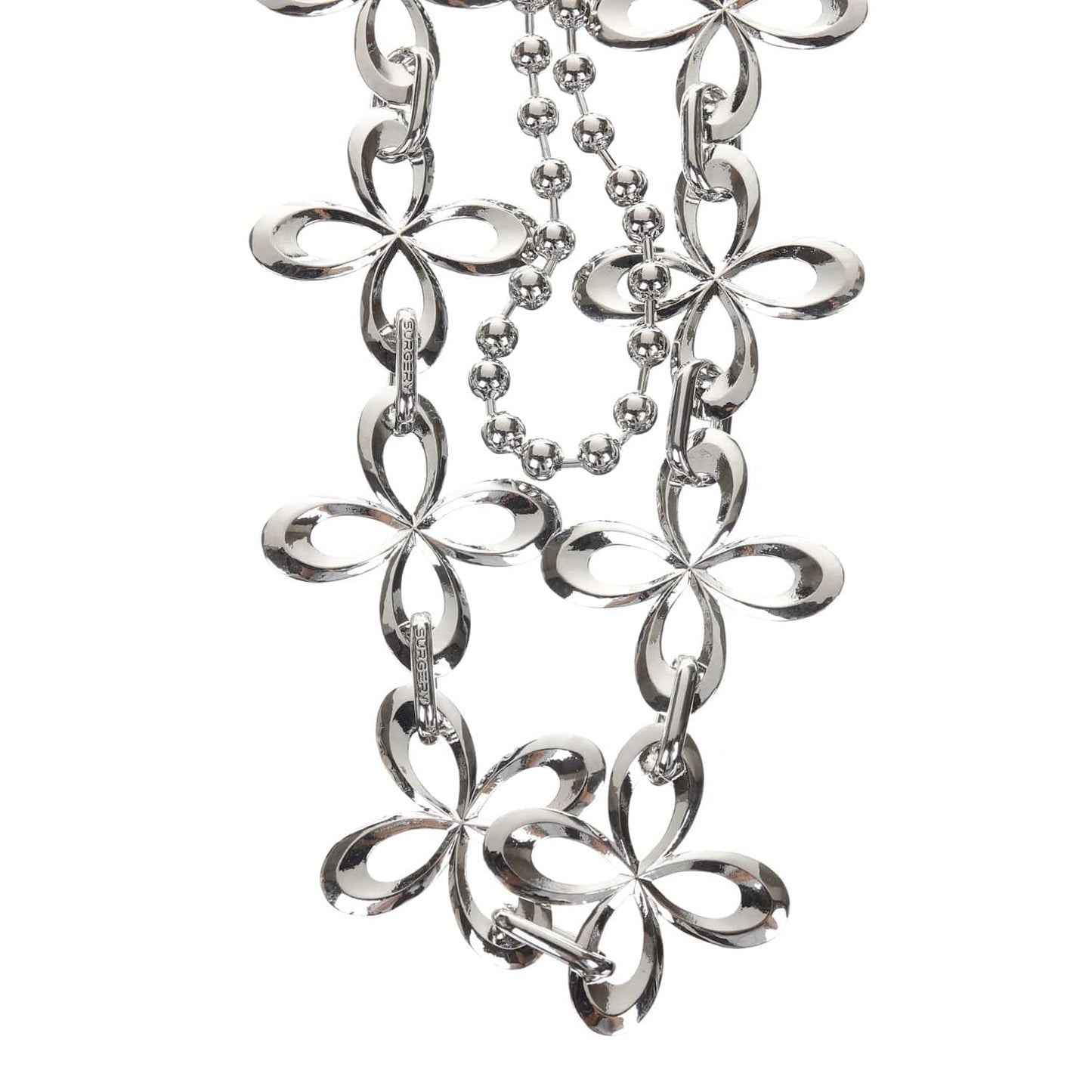 surgery clover logo full chain 'silver'-Surgery-APOC STORE