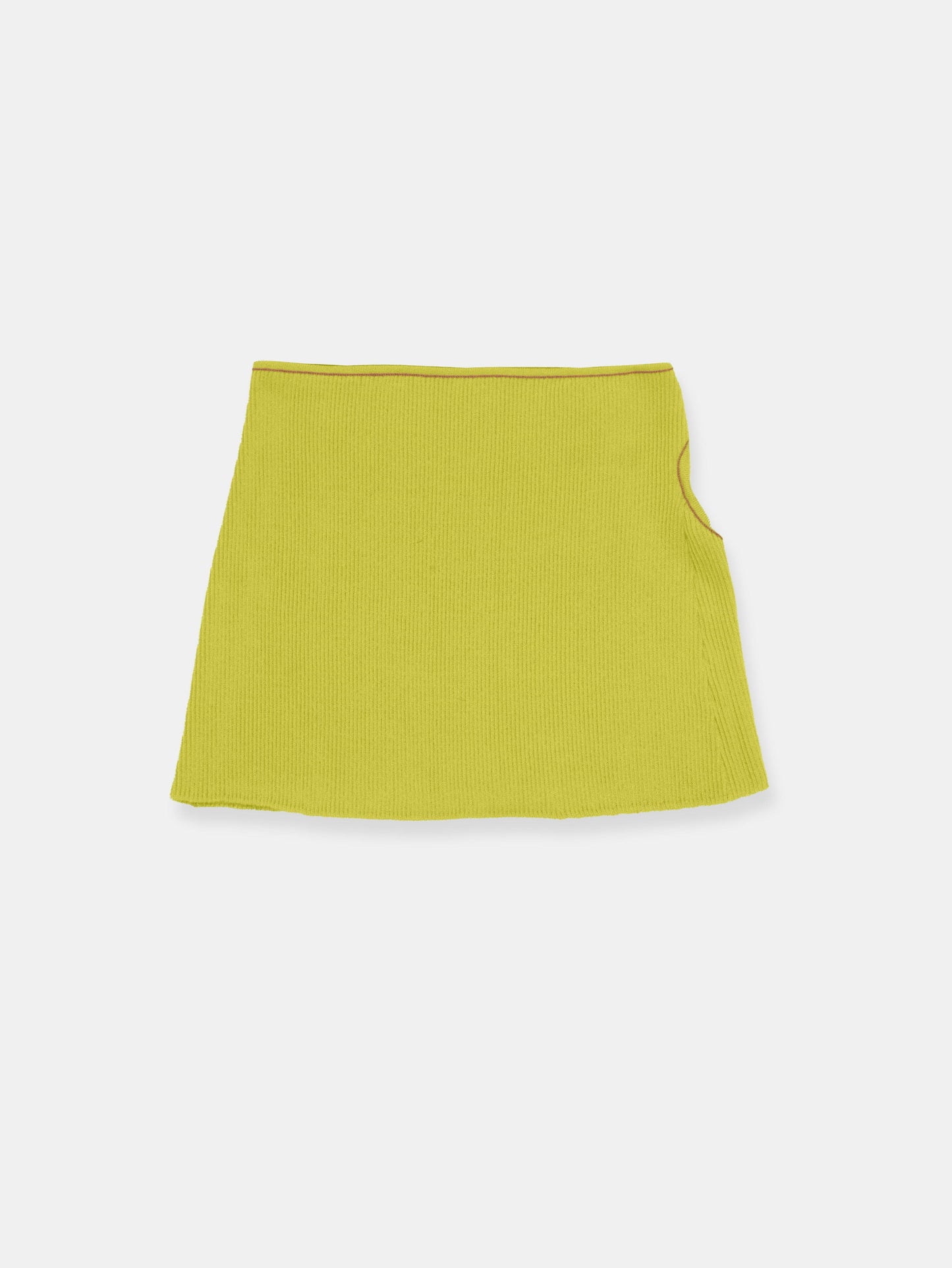 Score Knit Mini Skirt Lime-René Scheibenbauer-APOC STORE