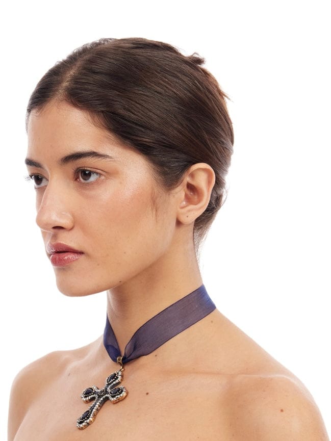 Midnight Prayer Choker - Dark Blue-1CONCEPT-APOC STORE