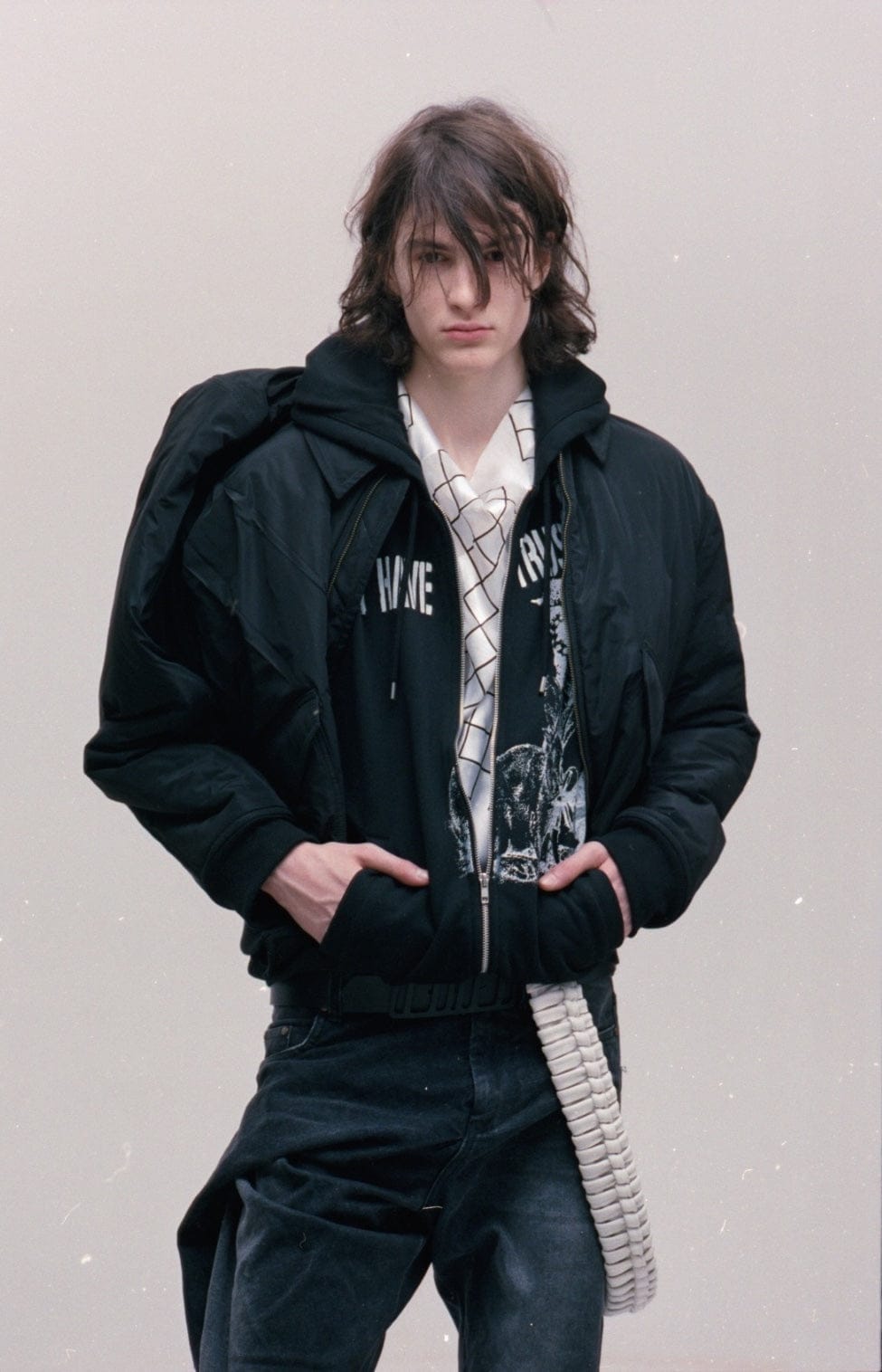 Bunny Zip Up Hoodie Black-Onrushw23fh-APOC STORE