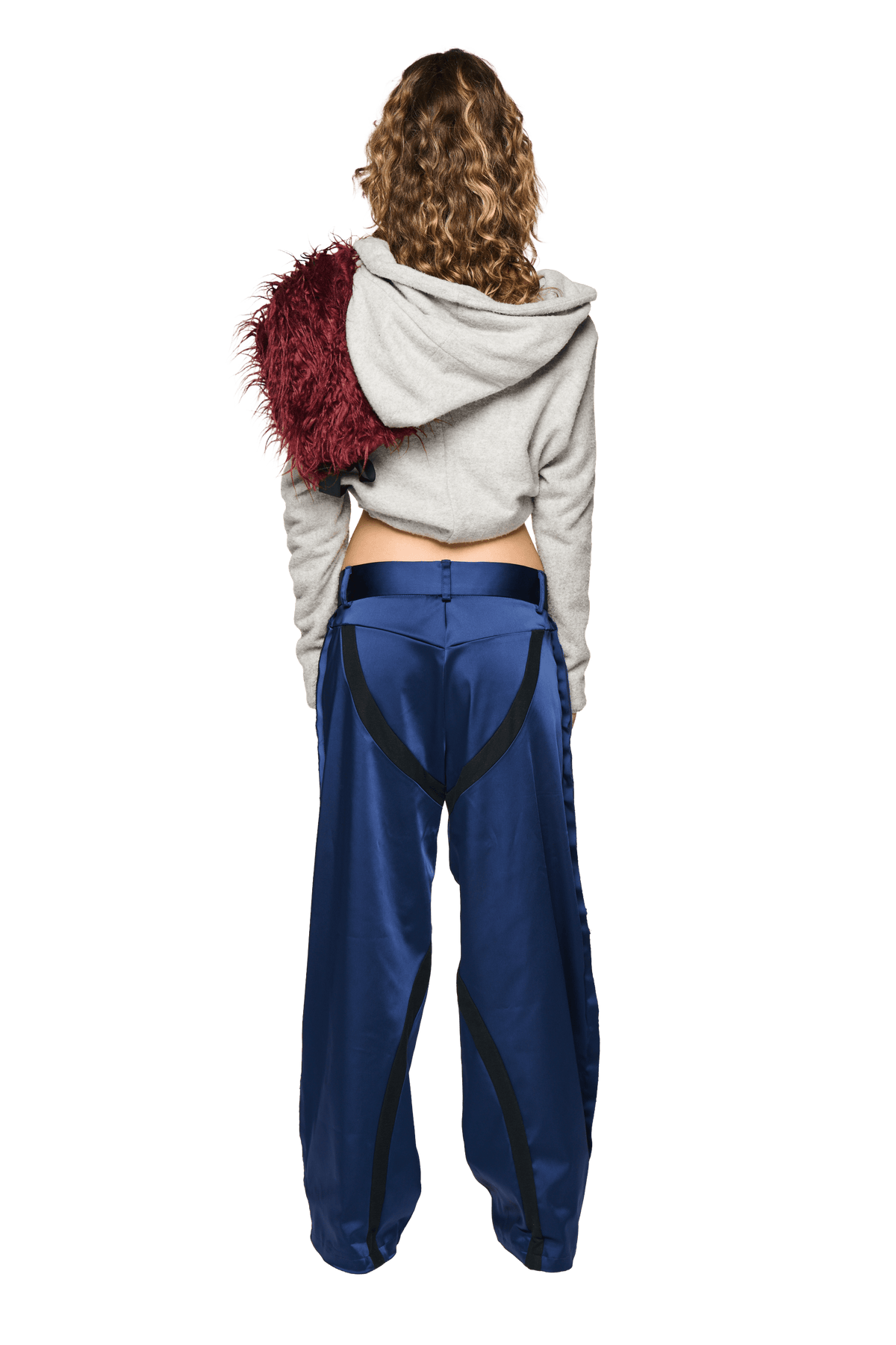 Satin Swirl Pant - Navy